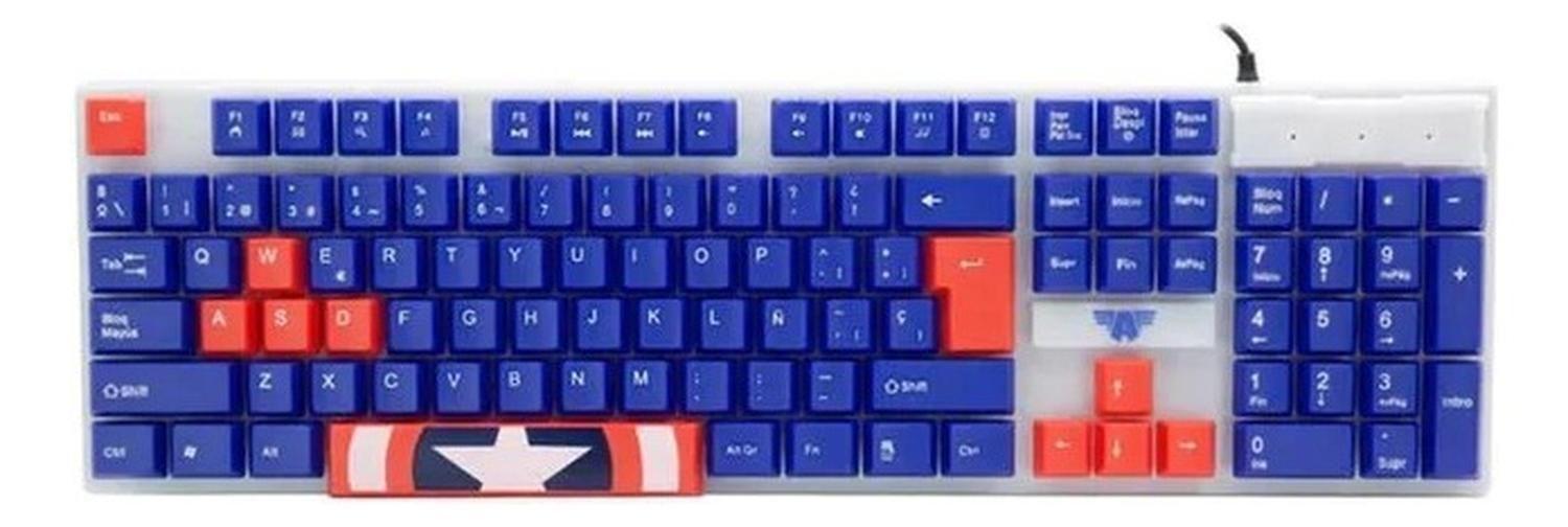 Kit Gamer Marvel Capitán America 3en1 Teclado Mouse Audífono-2