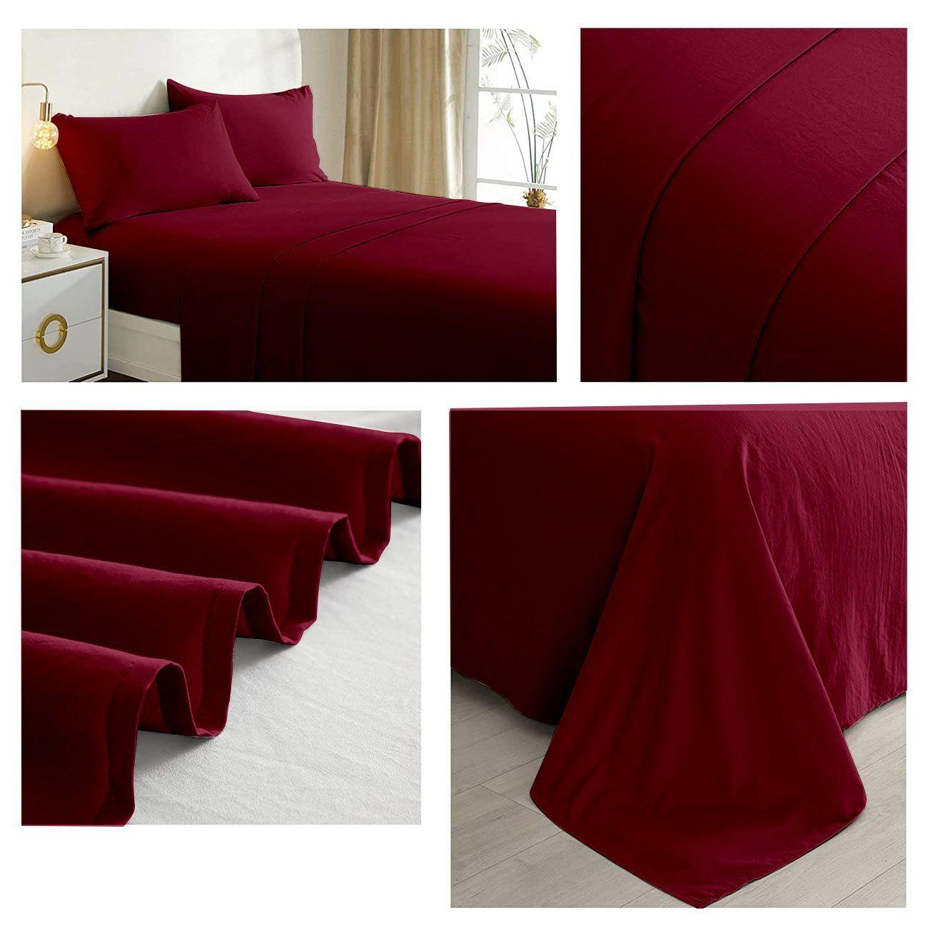 Juego de sabanas Burdeo 1.5 Plazas Excelente Calidad-1