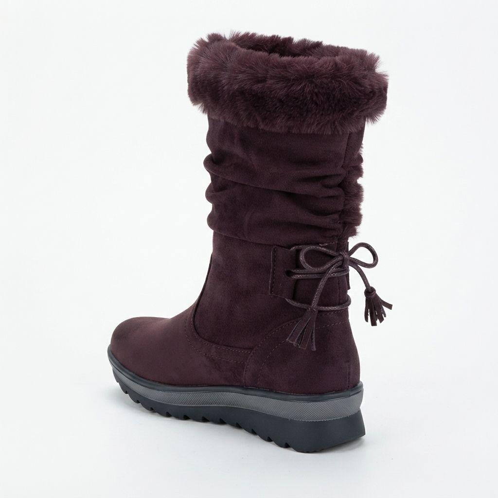 Botas Caña Alta Mujer Casual Tendencia Otoño Invierno Marrón 7140 Elegante-3