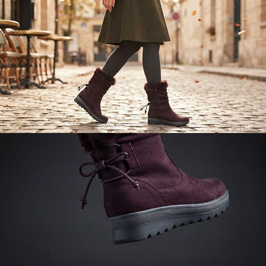 Botas Caña Alta Mujer Casual Tendencia Otoño Invierno Marrón 7140 Elegante-5