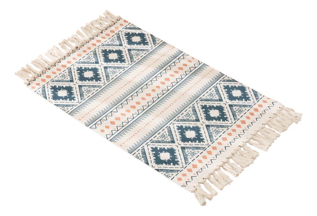 Bajada De Cama 60x90cm Lino Con Diseño Étnico Colorido 739-0
