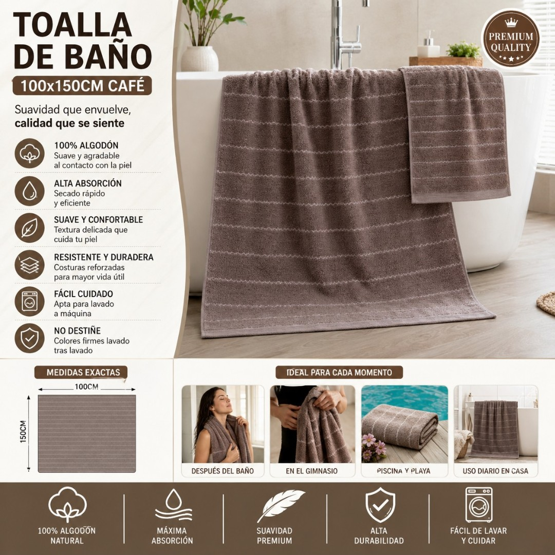 Toalla de baño con diseño 100x150cm-1