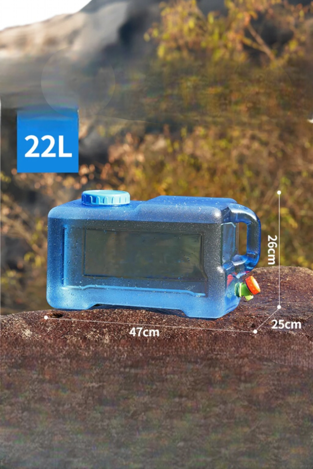 DISPENSADOR TANQUE DE AGUA 22LTS PORTATIL CON TAPA Y GRIFO-2