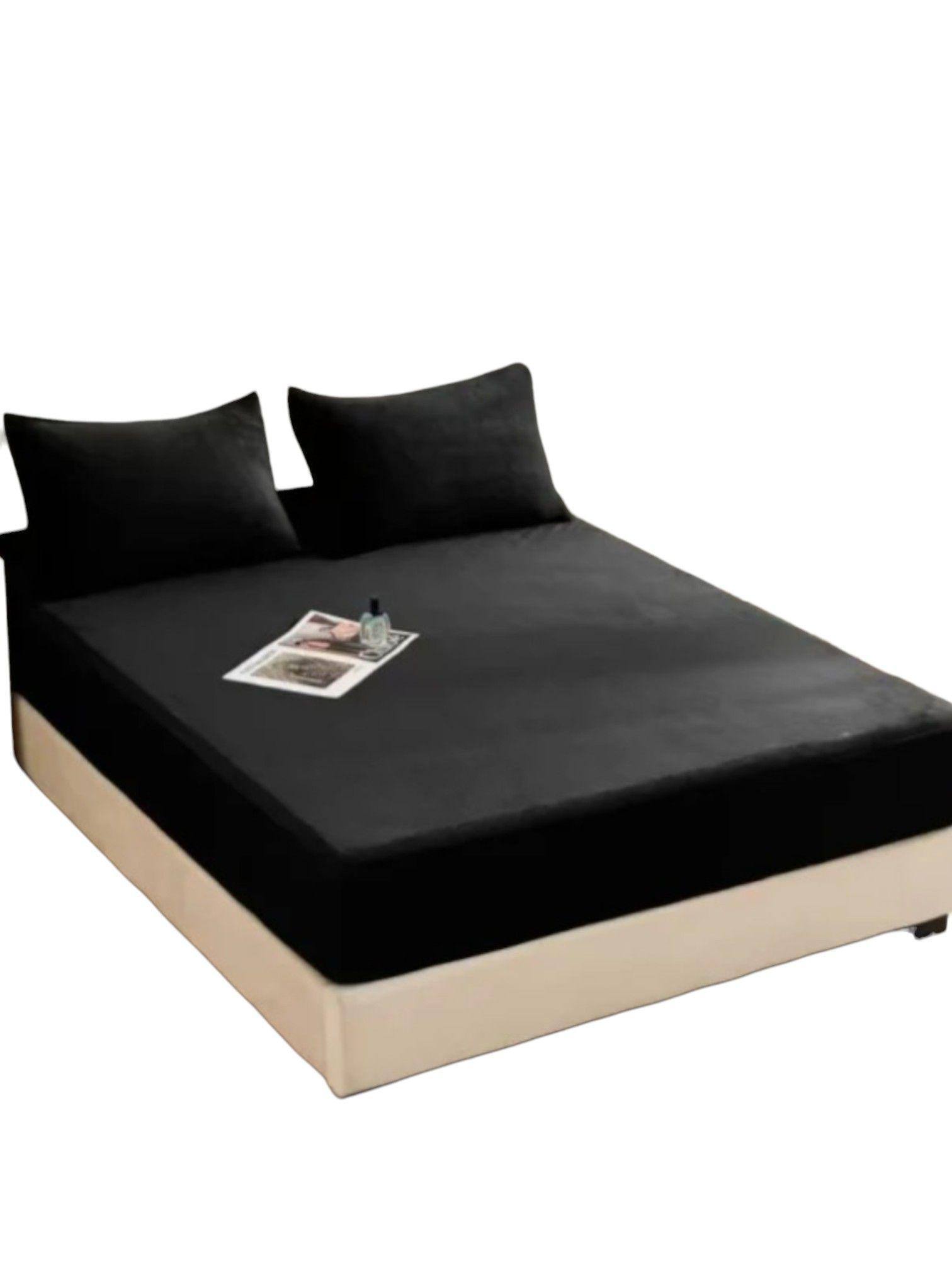 CUBRECOCLCHON PLUSH IMPERMEABLE 2 PLAZAS COLOR NEGRO-0