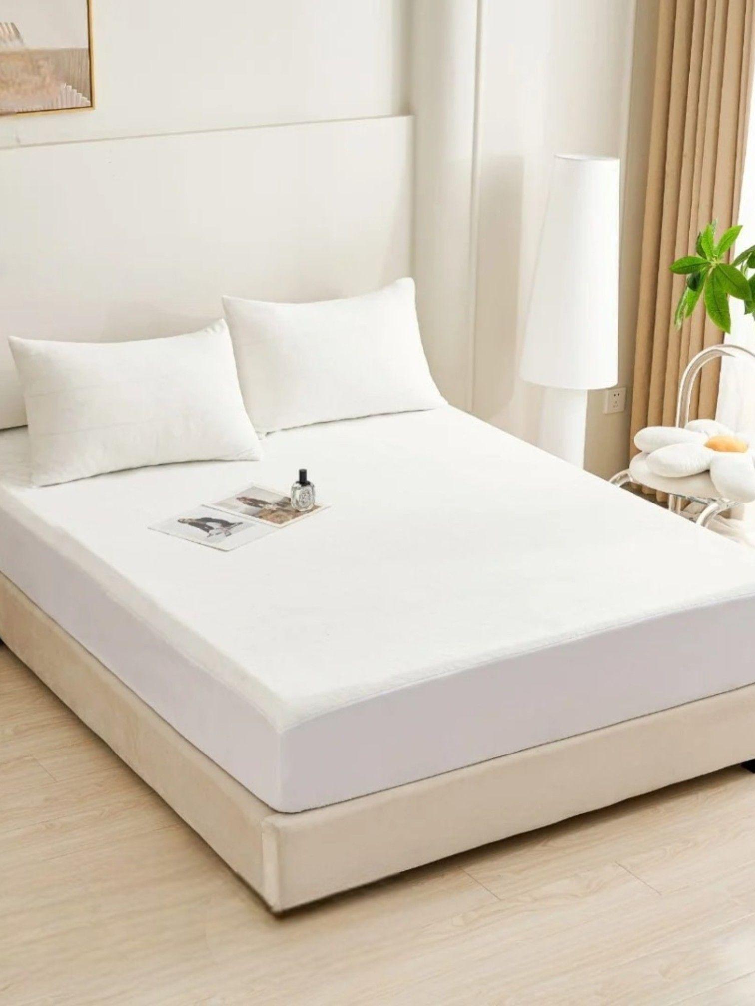 CUBRECOCLCHON PLUSH IMPERMEABLE 2 PLAZAS COLOR BLANCO-0