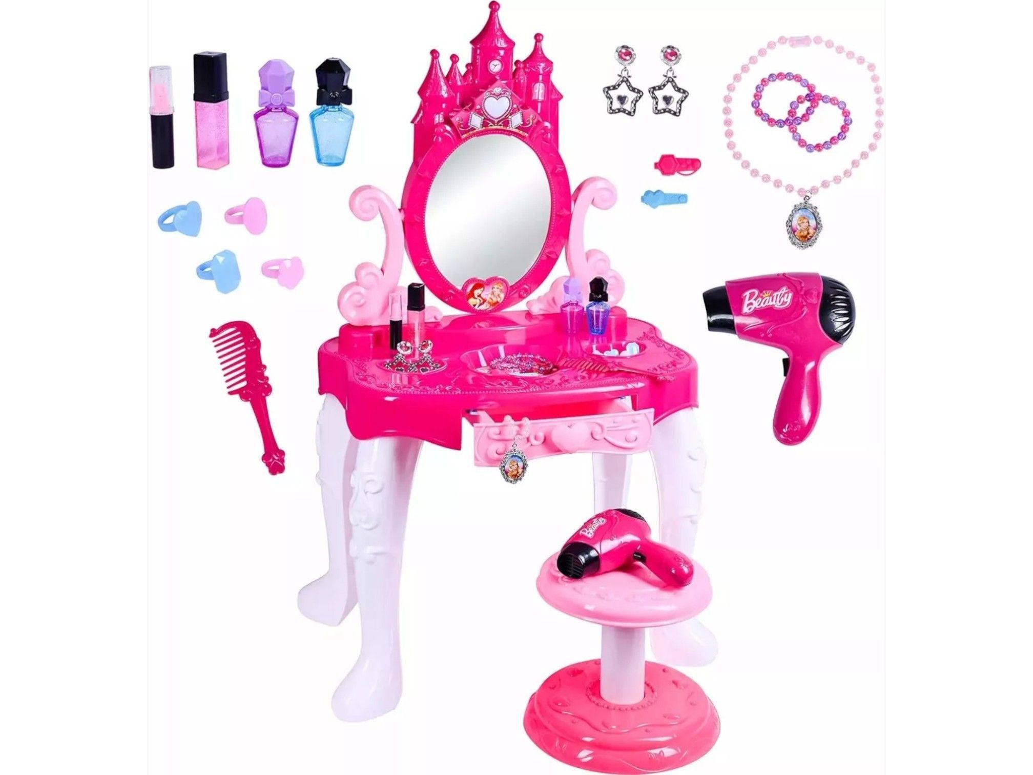 Juego Tocador De Niñas Con Espejo Accesorios De Princesa-0