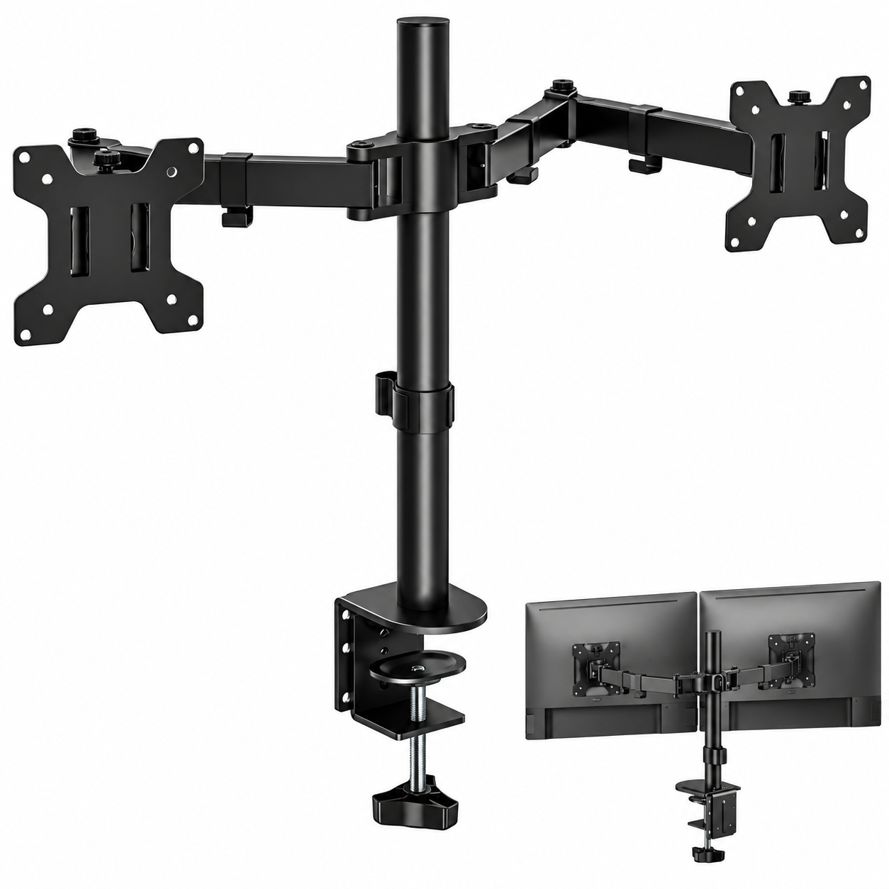 Soporte de Escritorio Doble para 2 Monitores de 15 a 30 con Brazos Articulados VESA-0