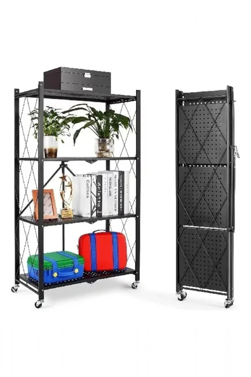 Estante Organizador Plegable Metálico Multiuso 4 Niveles-0