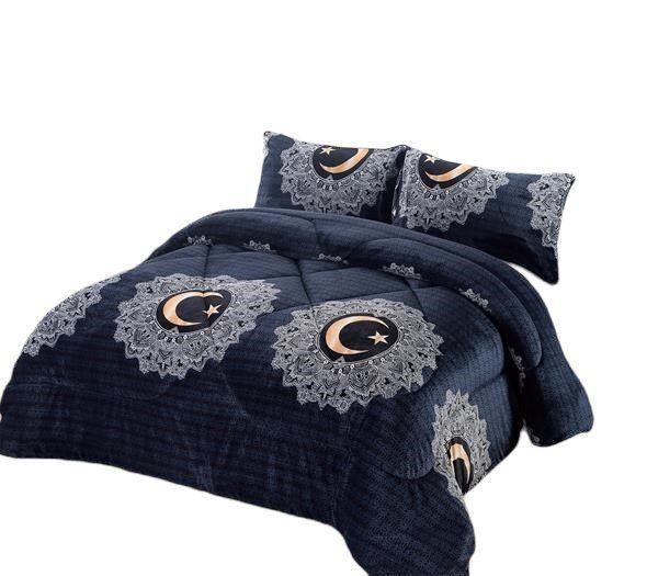 COBERTOR PLUSH CON CHIPORROAZUL LUNA ESTRELLAS 2P-0