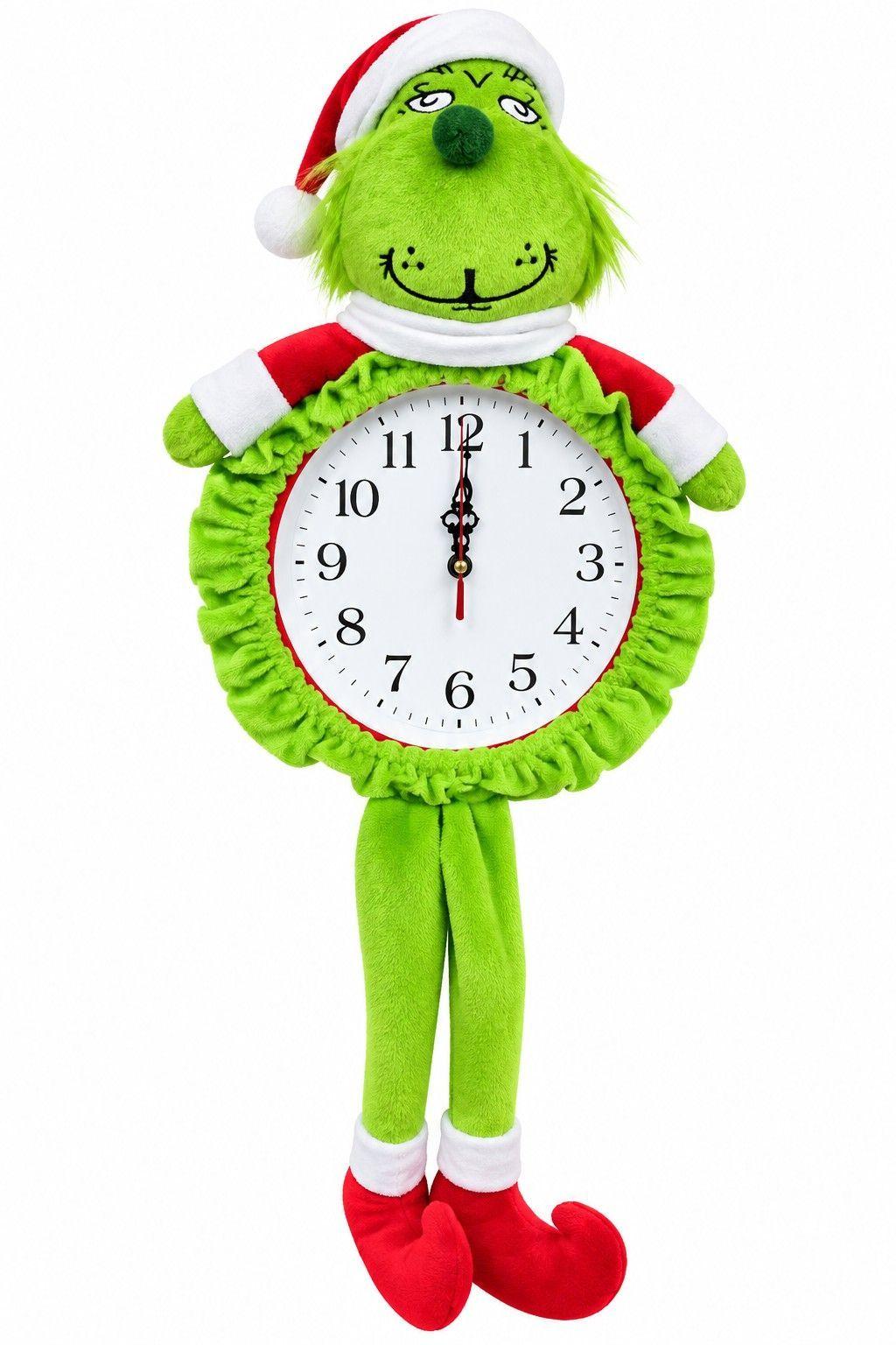 Reloj Navide o Decorativo Personaje Verde con Gorro y Piernas Colgantes ...