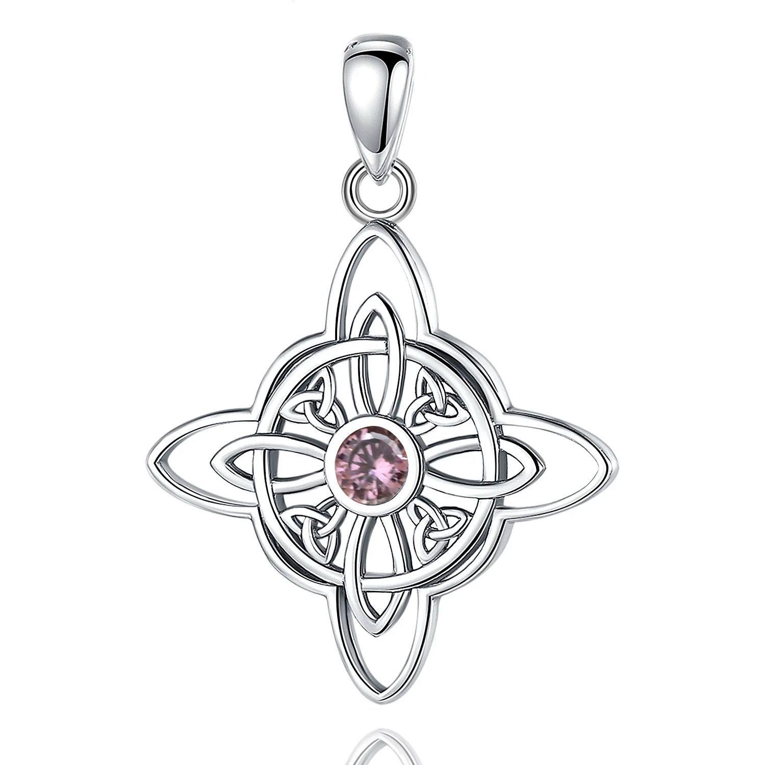 Colgante nudo de bruja con piedra Francia en plata fina 950-0