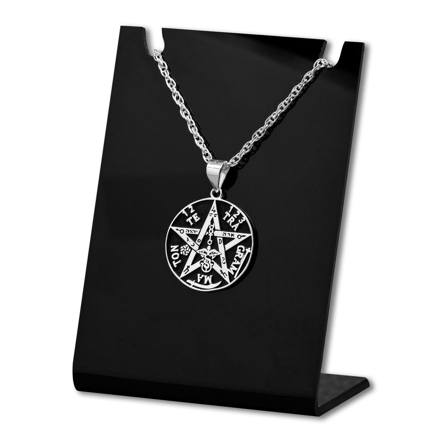 Colgante tetragrammaton, todos los símbolos en plata fina 950-0