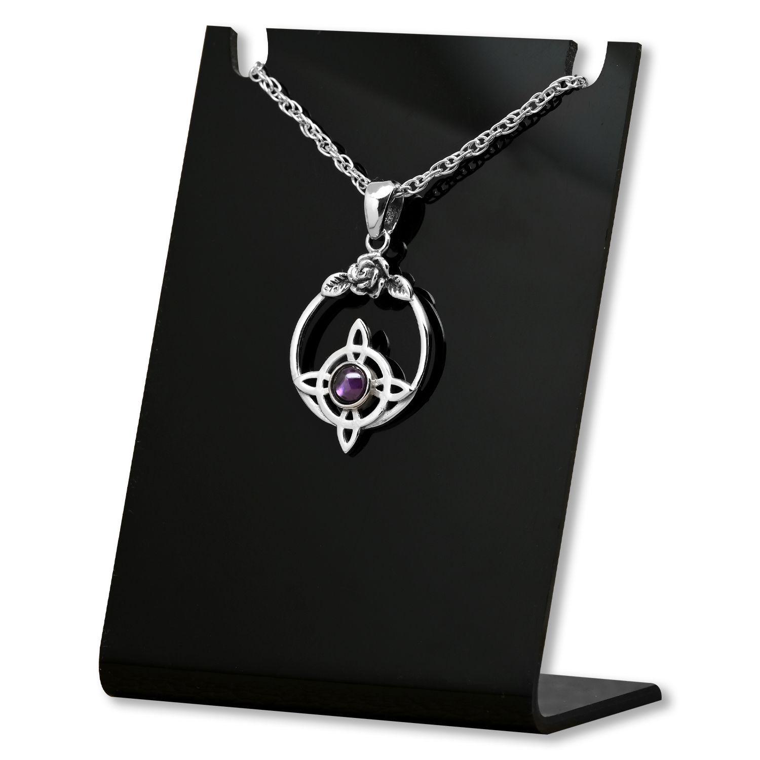 Colgante Nudo De Bruja Con Amatista En Plata Fina-0