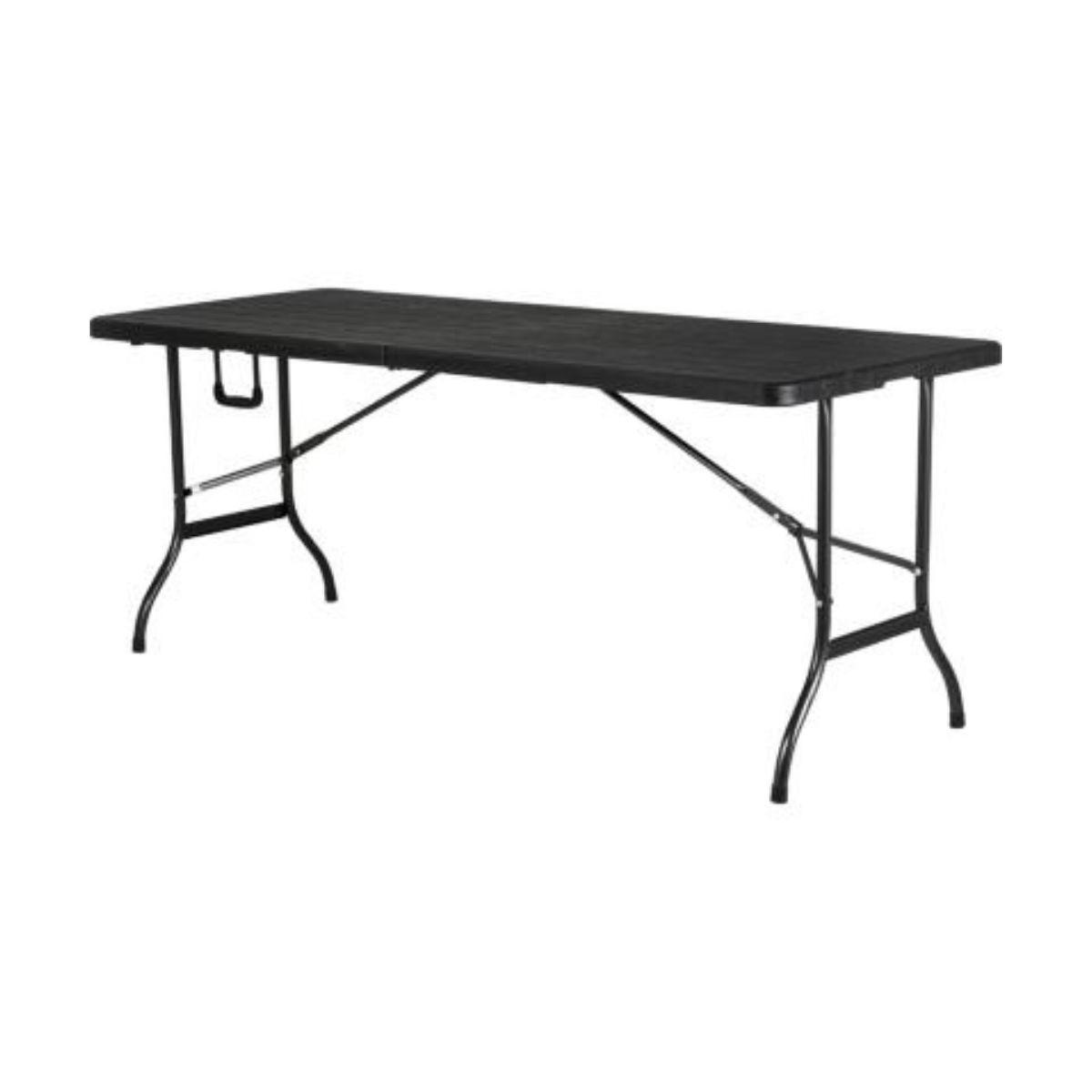 Mesa Plegable Maleta 180cm Negro Arma Fácil, Camping,-0