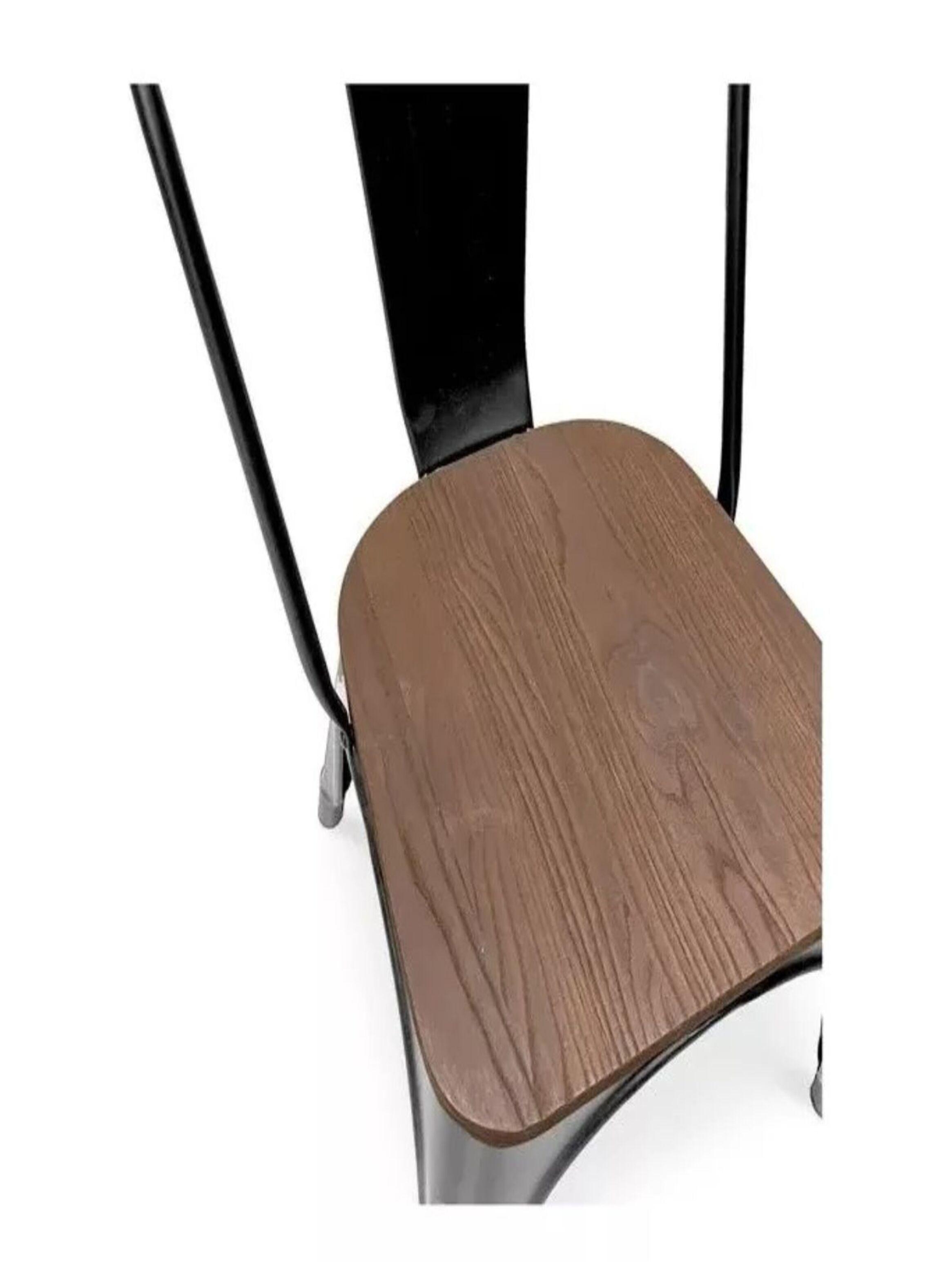 Pack 4 Sillas/ Tolix Base De Madera/ Negras/ Comedor/-4