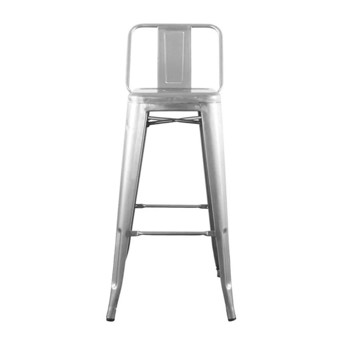 Pack 4 Pisos Taburetes Tolix, 77 Cm Respaldo Bajo- Plata-2
