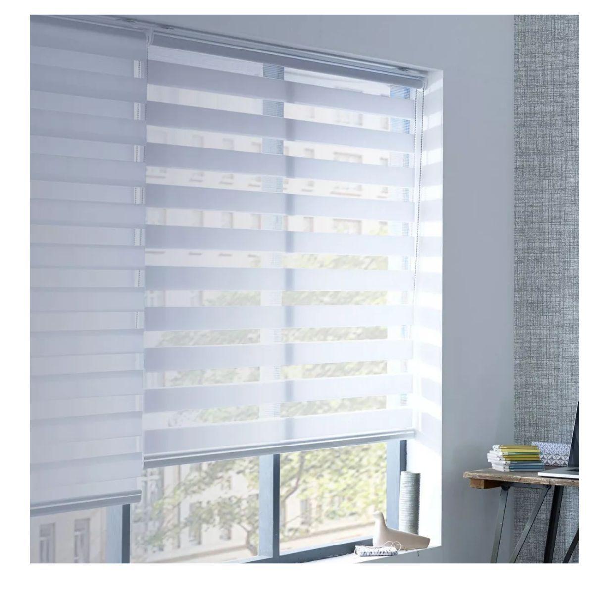 Cortina Roller Zebra Blackout 140x240cm - Blanco-2