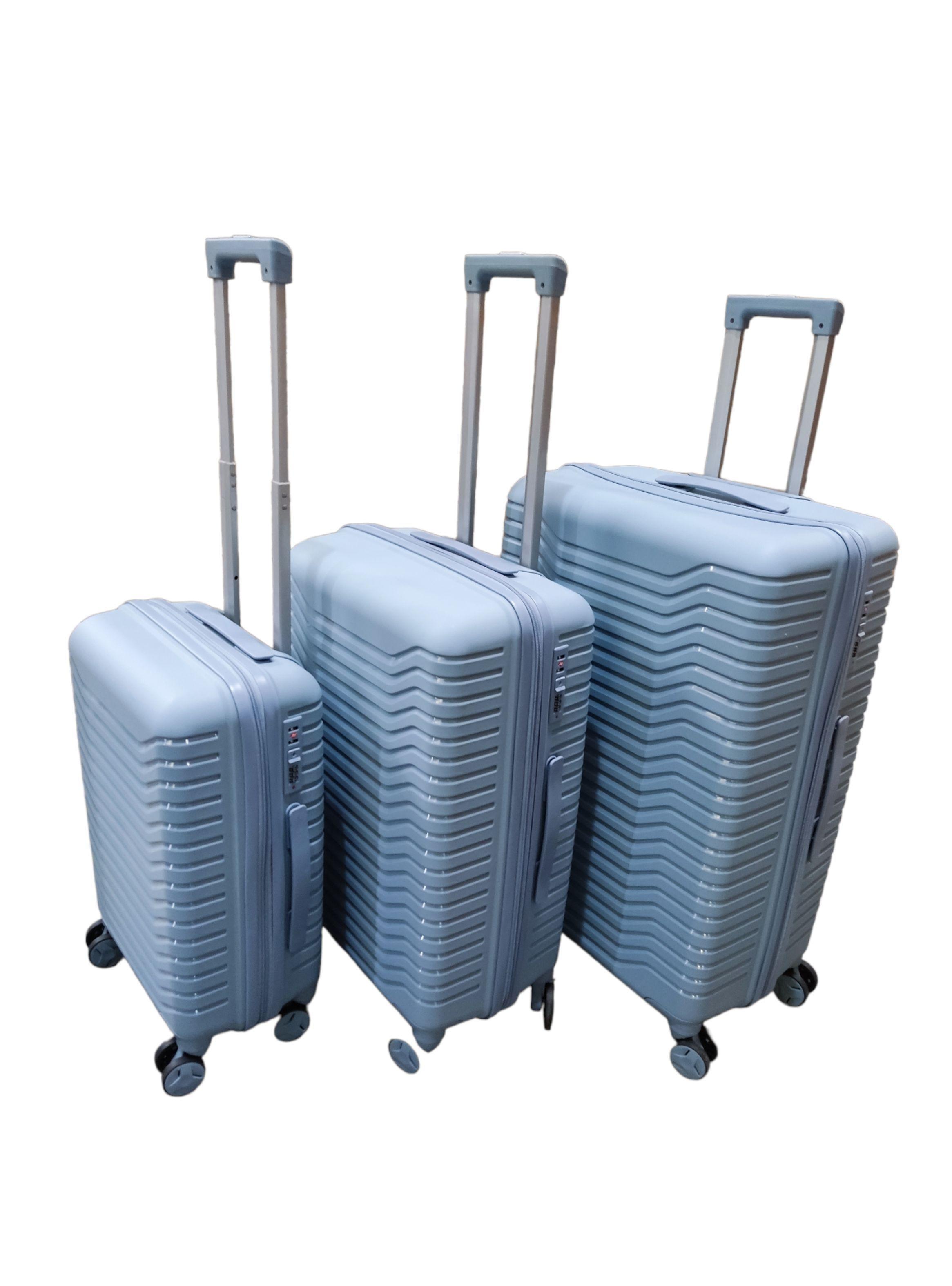 Set 3 Maletas Abs Ruedas 360°- AZUL HUMO-1