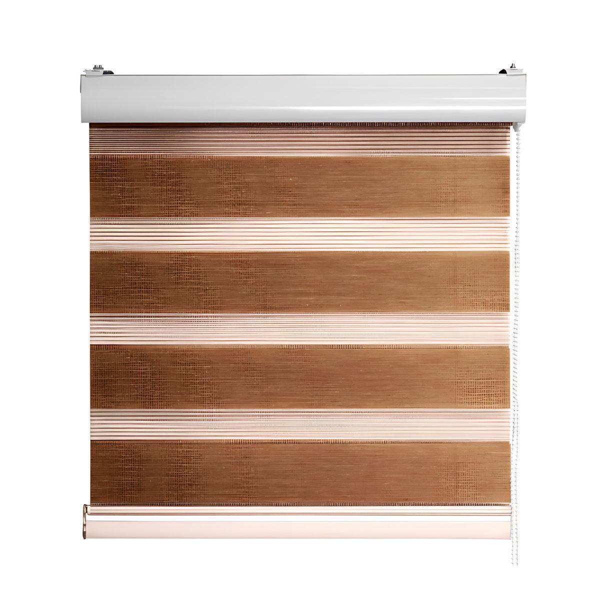 Cortina Roller Zebra Blackout 140x240cm - Café-1