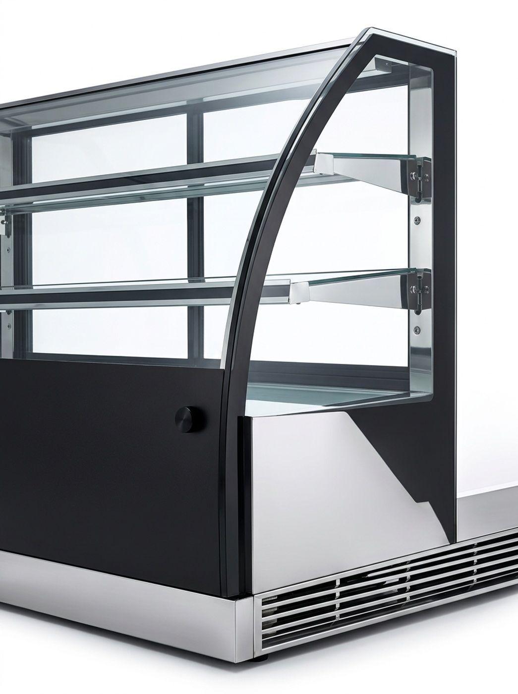 Vitrina Refrigerada Vidrio Curvo Hk Acero - 1.5 Mts BOZZO-1