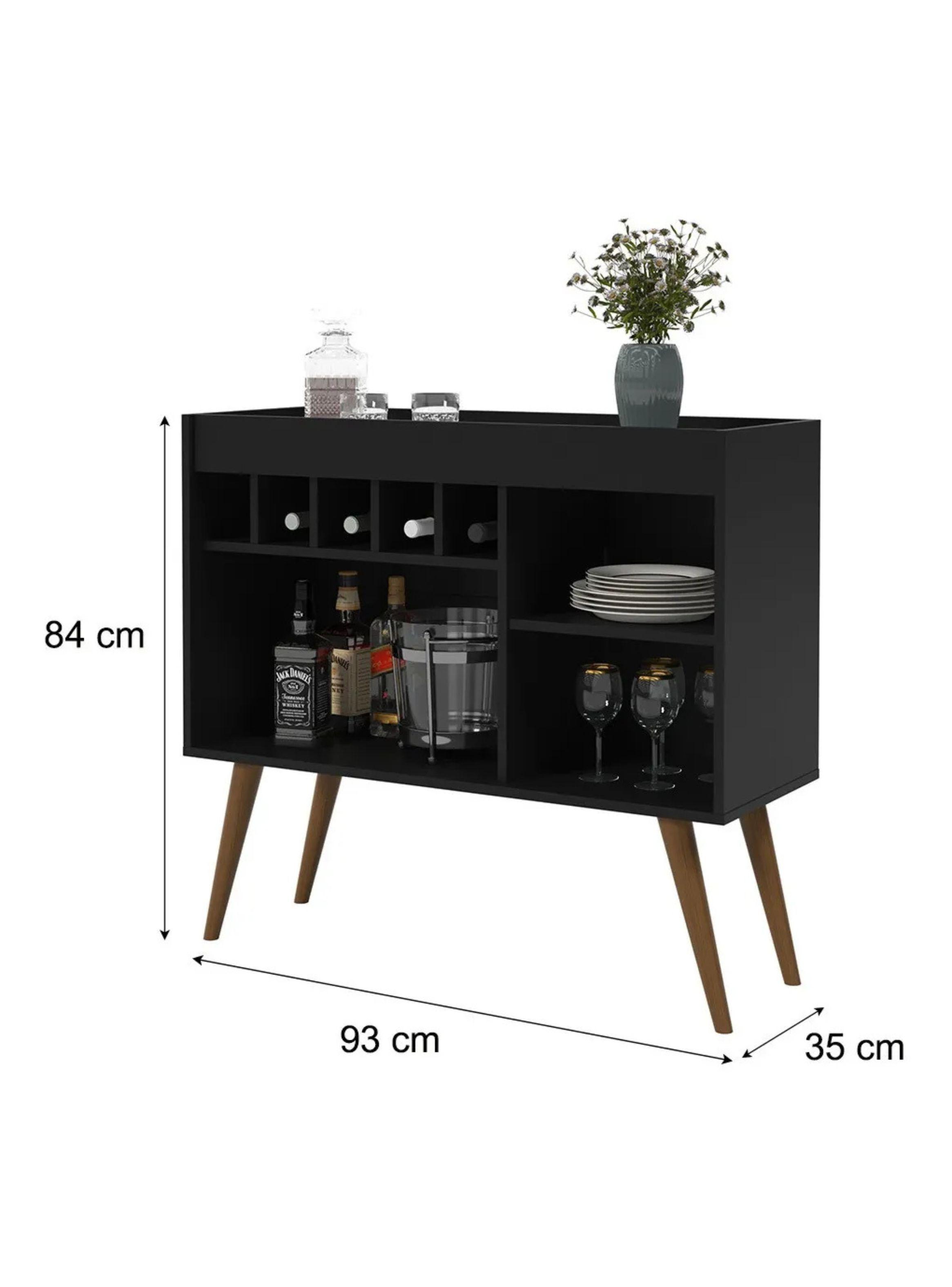 Bar Aparador Armario Bodeguero Retro- Negro-2