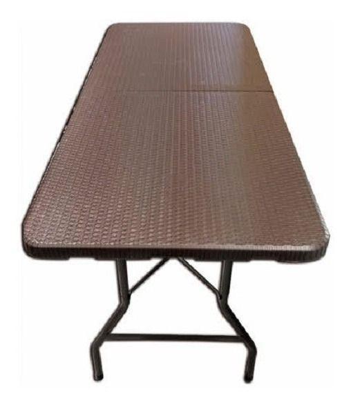 Mesa Plegable Maleta 180cm Tipo Rattan , Arma Fácil, Camping-2