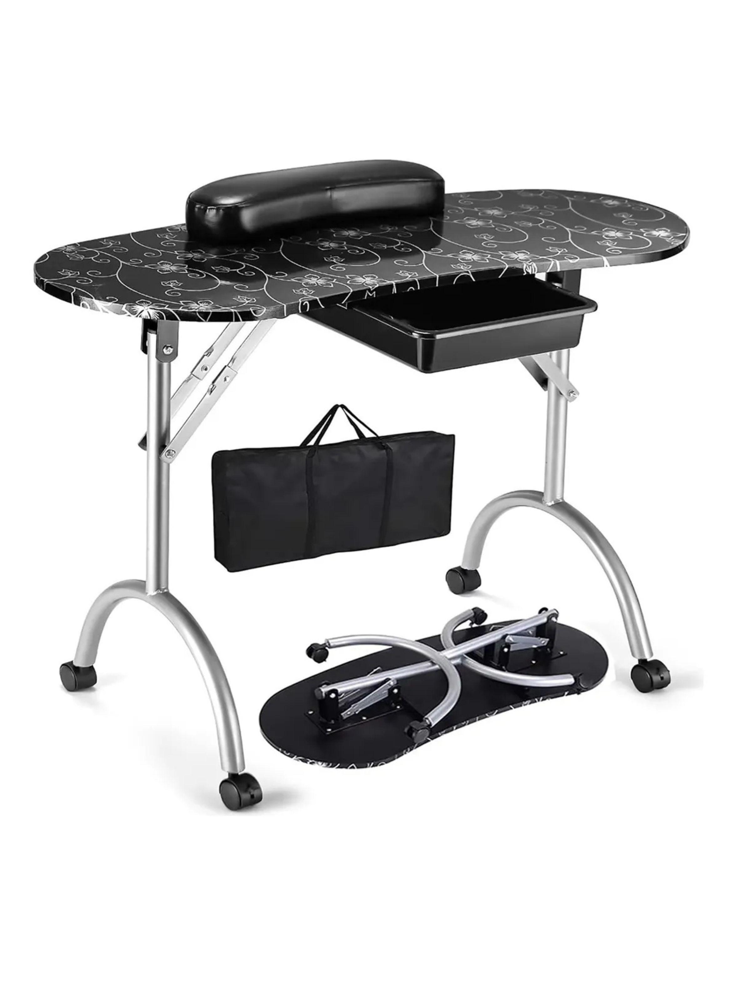 Mesa Para Manicure Portatil Negra + Bolso-2