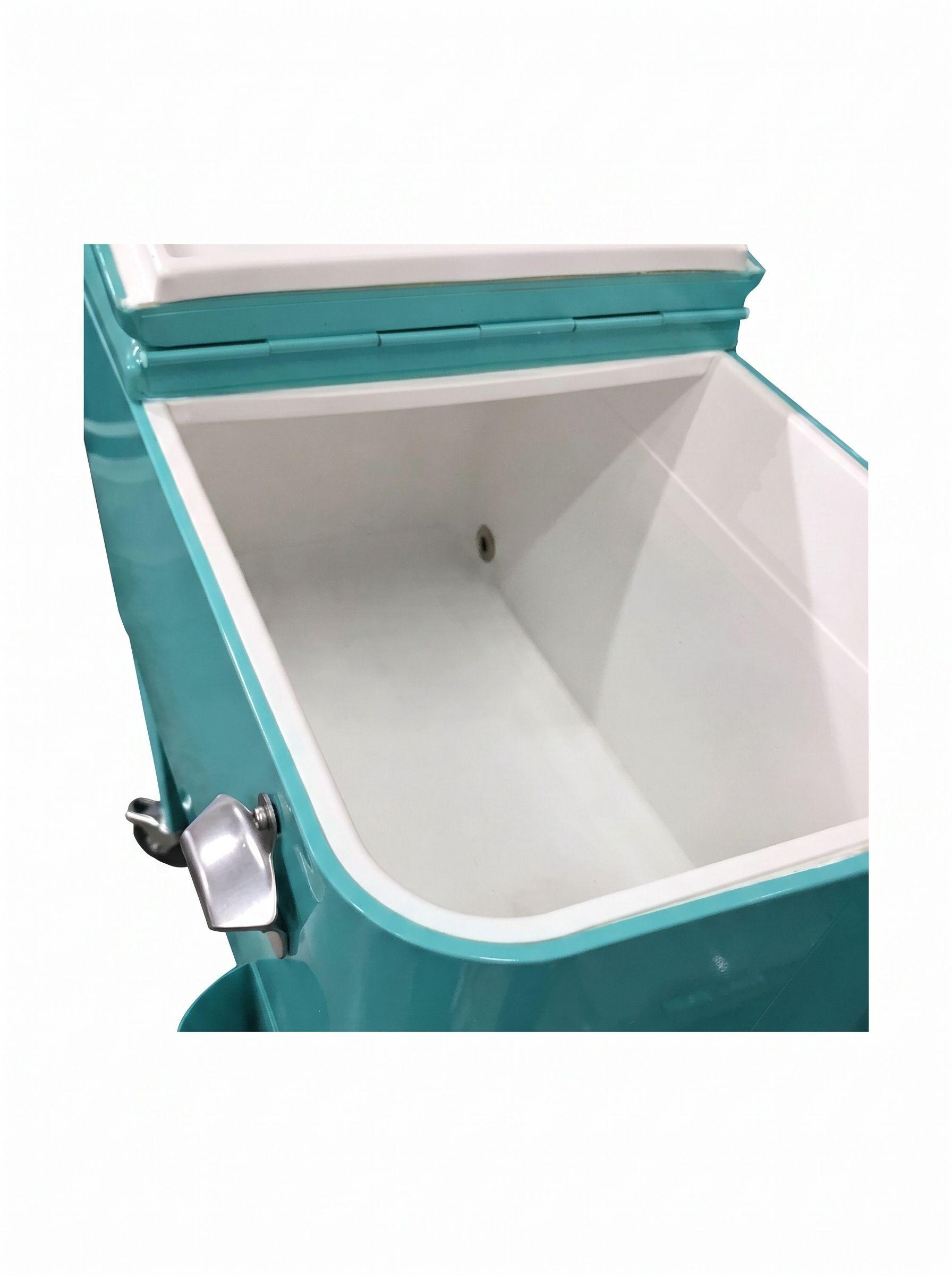 Cooler Retro Metalico Con Ruedas 60 Lts- TURQUESA-4