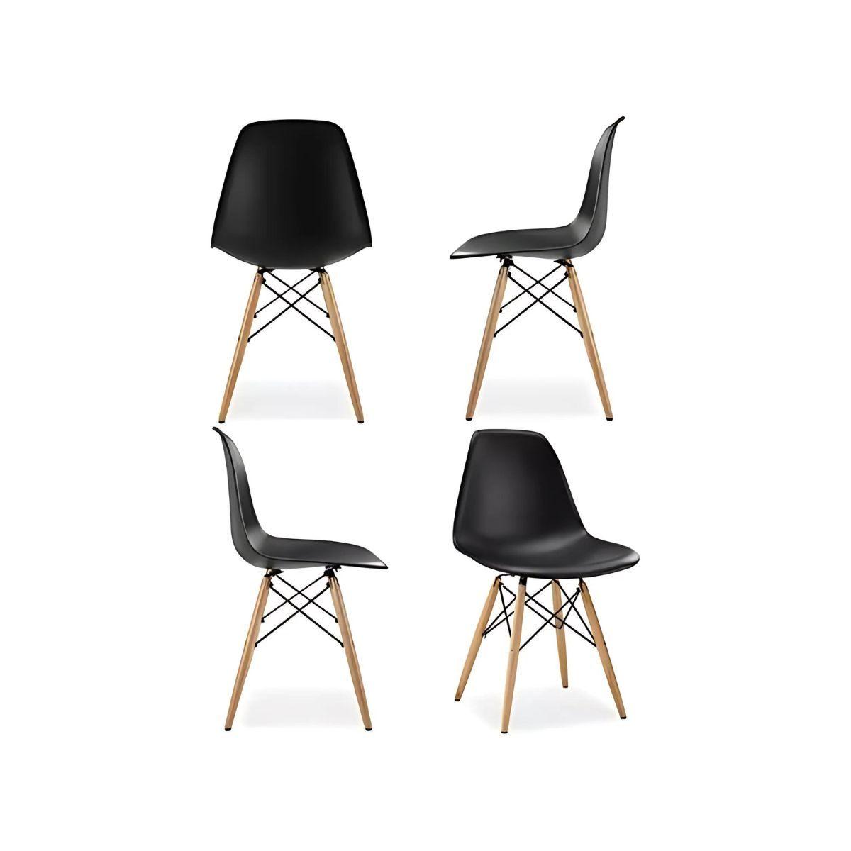 Pack 4 Sillas Eames Dsw Color Negro, Comedor, Bar, Negocio-1