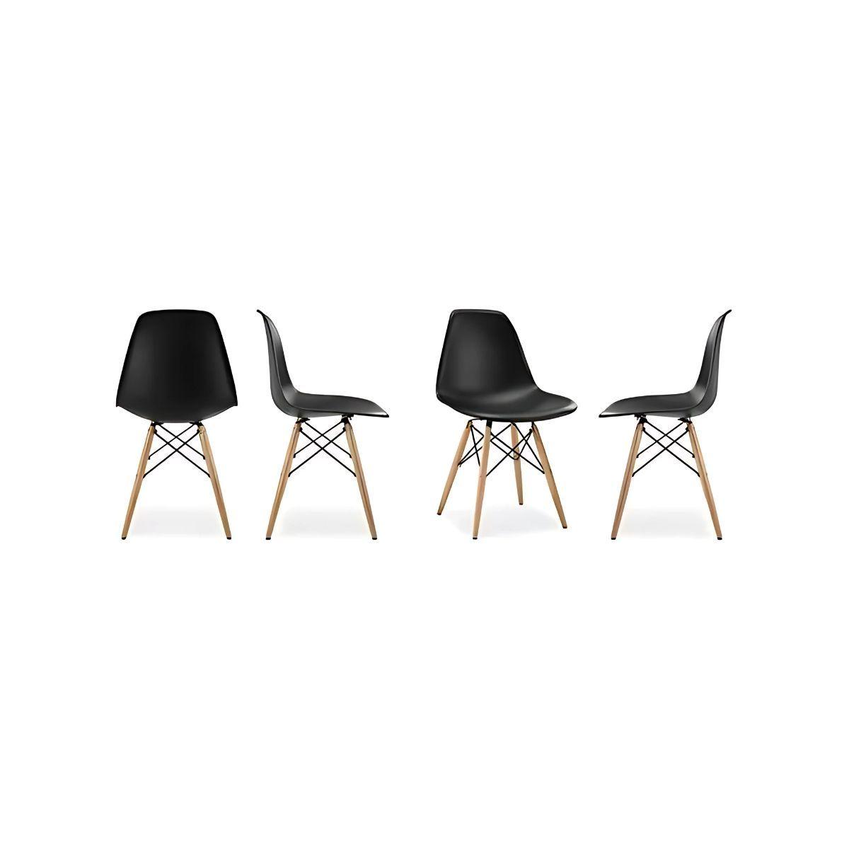 Pack 4 Sillas Eames Dsw Color Negro, Comedor, Bar, Negocio-2
