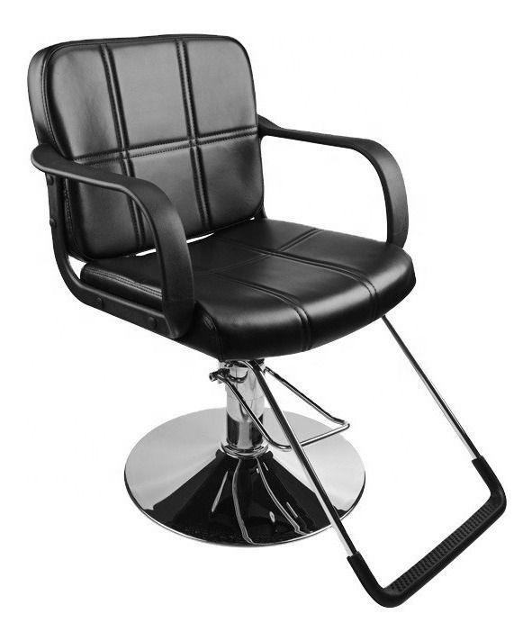 Silla Barberia, Salon Peluqueria Profesional Slim Negra-0