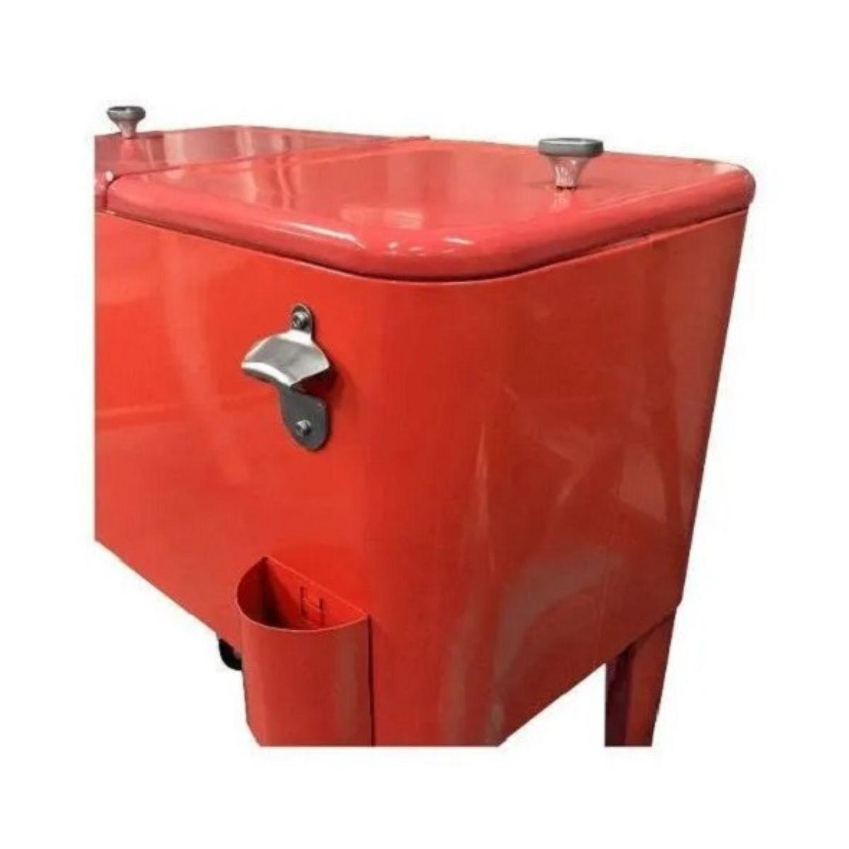 Cooler Retro Rojo Con Ruedas-2