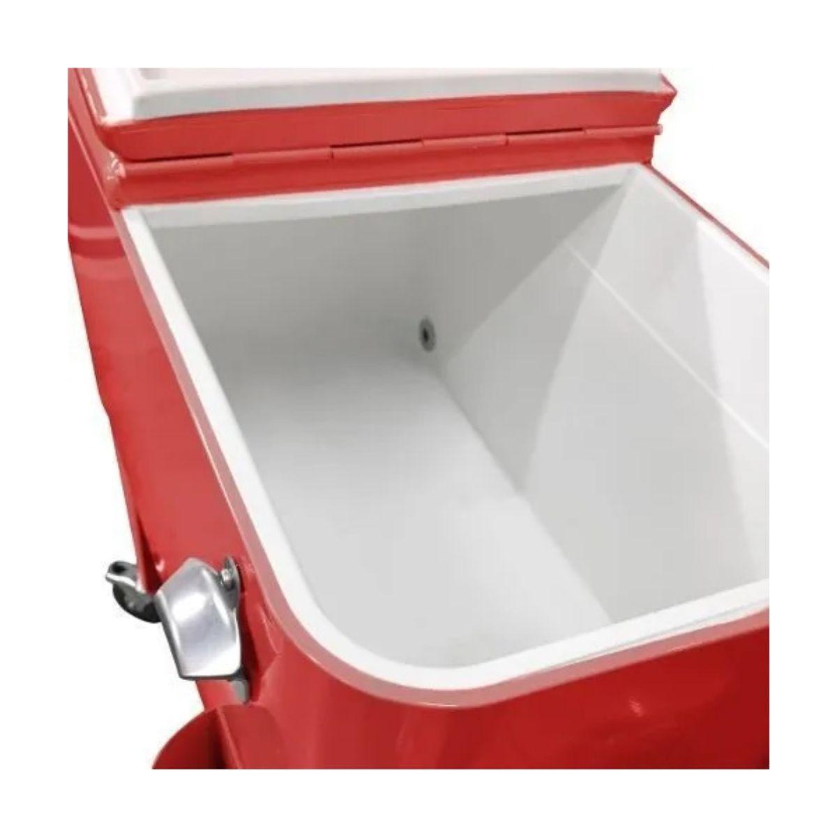 Cooler Retro Rojo Con Ruedas-3