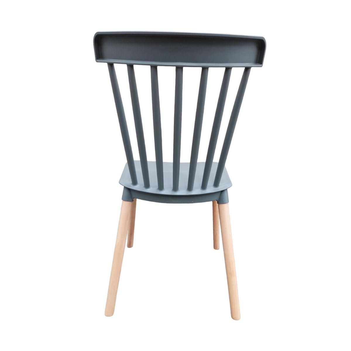 Pack 6 Sillas Windsor Comedor, Terraza, Restaurant- Gris Oscuro-2