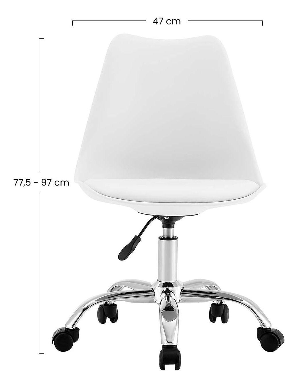 Silla Tulip Ejecutiva Blanca Con Ruedas Escritorio Ofic-1