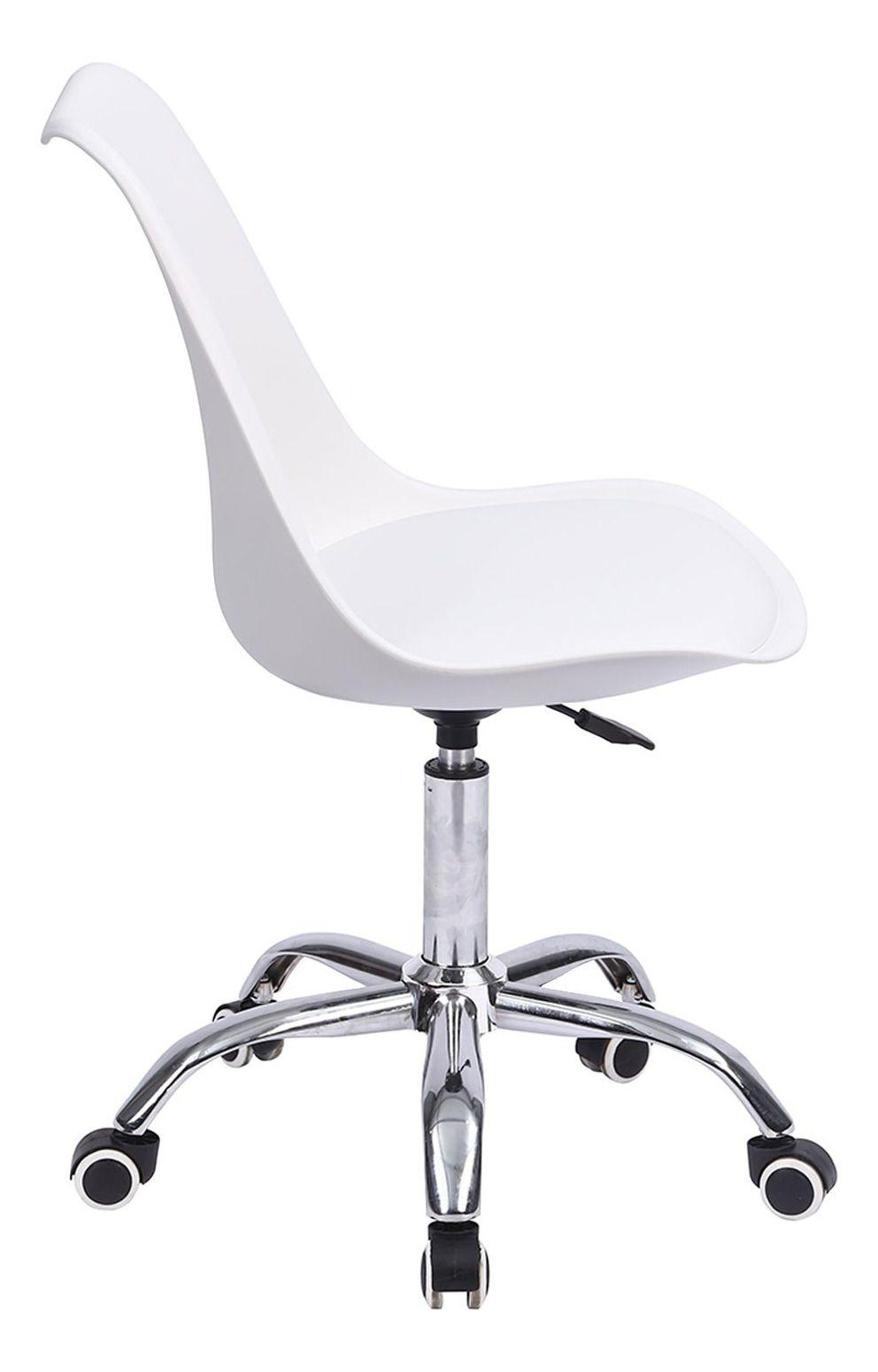 Silla Tulip Ejecutiva Blanca Con Ruedas Escritorio Ofic-2