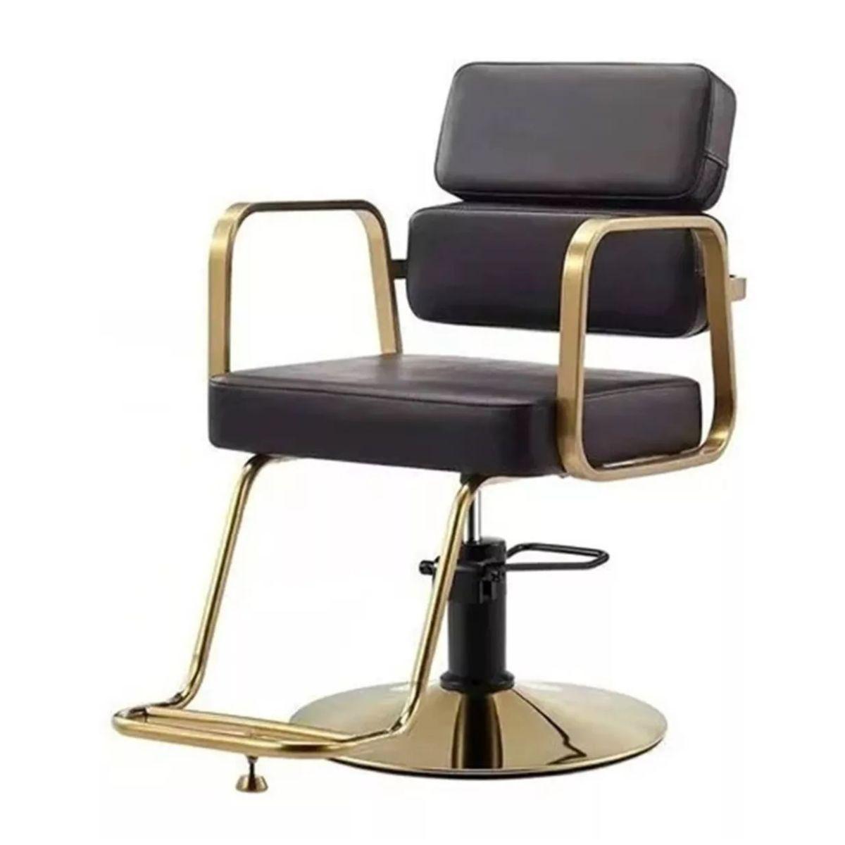 Sillon Barbero, Peluqueria Vintage Profesional- Negro/ Dorado-0