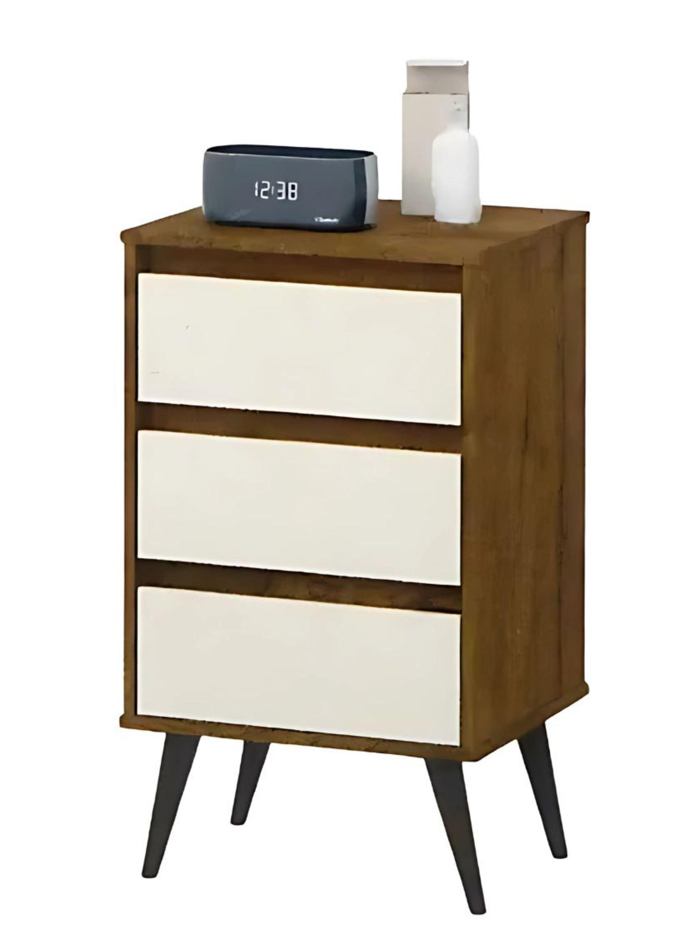 Velador, Mesa De Noche, Mod. Odin, Mueble, Dormitorio- Café-0