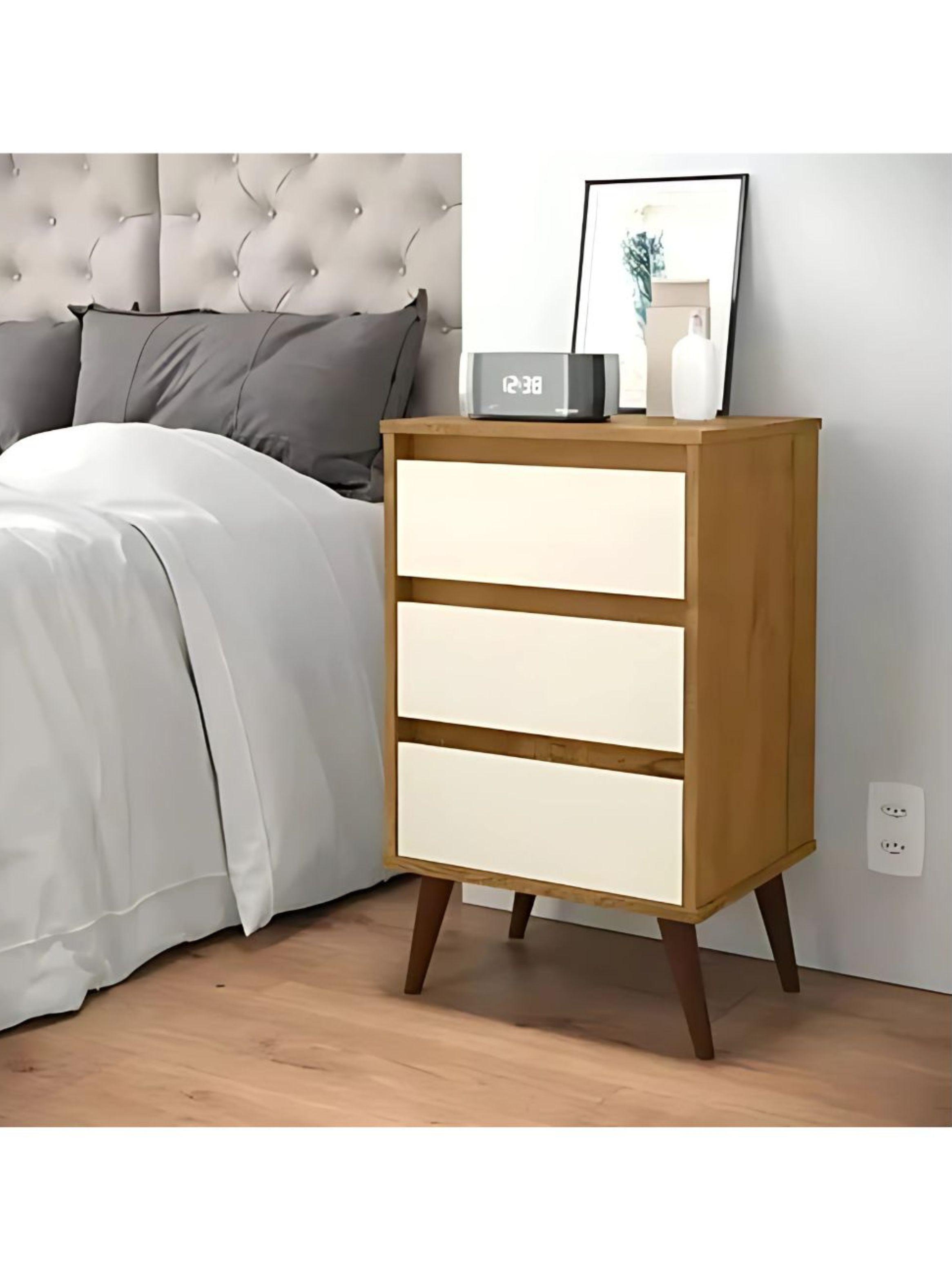 Velador, Mesa De Noche, Mod. Odin, Mueble, Dormitorio- Café-2