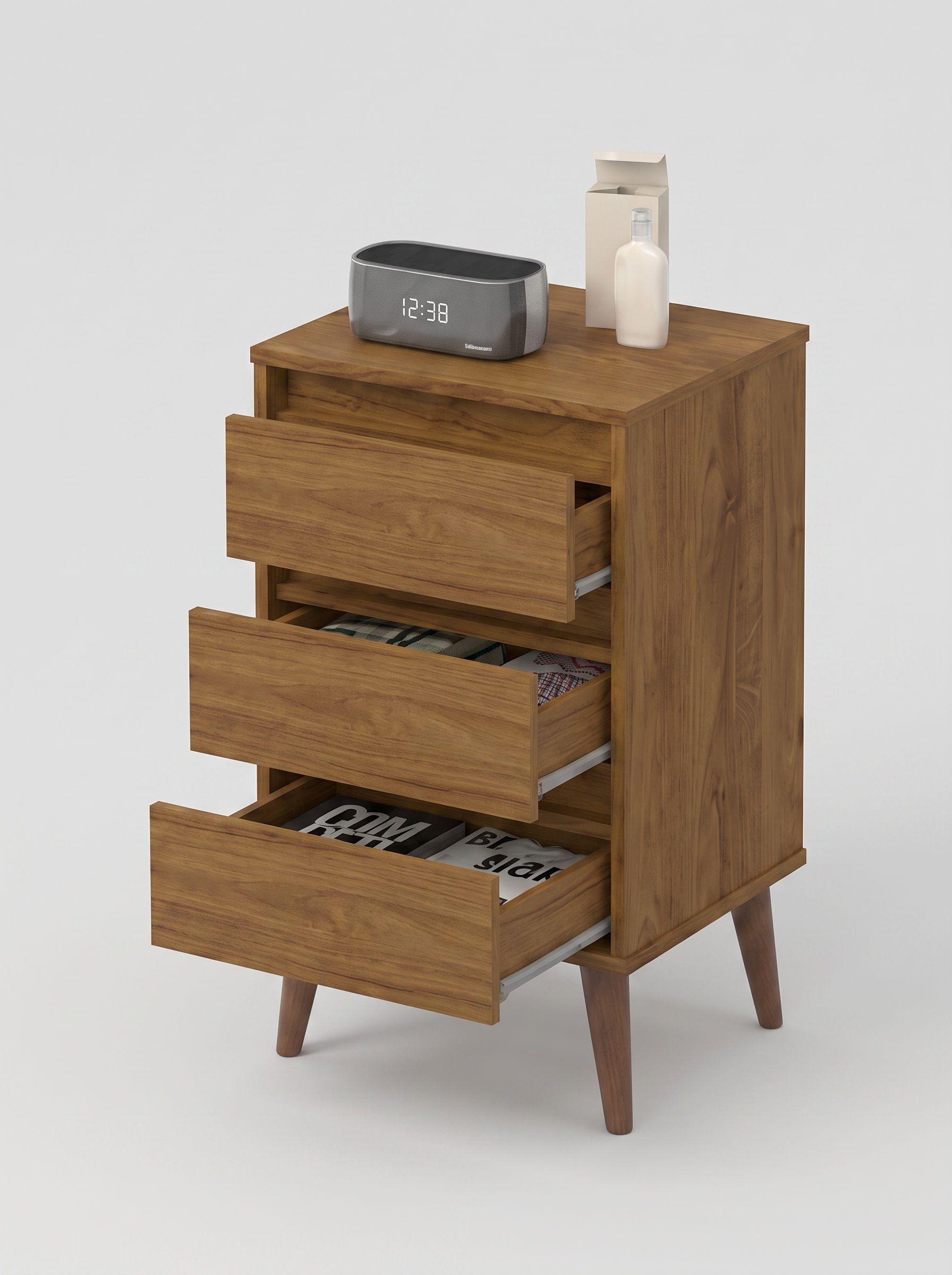 Velador, Mesa De Noche, Mod. Odin, Mueble, Dormitorio- Café-2