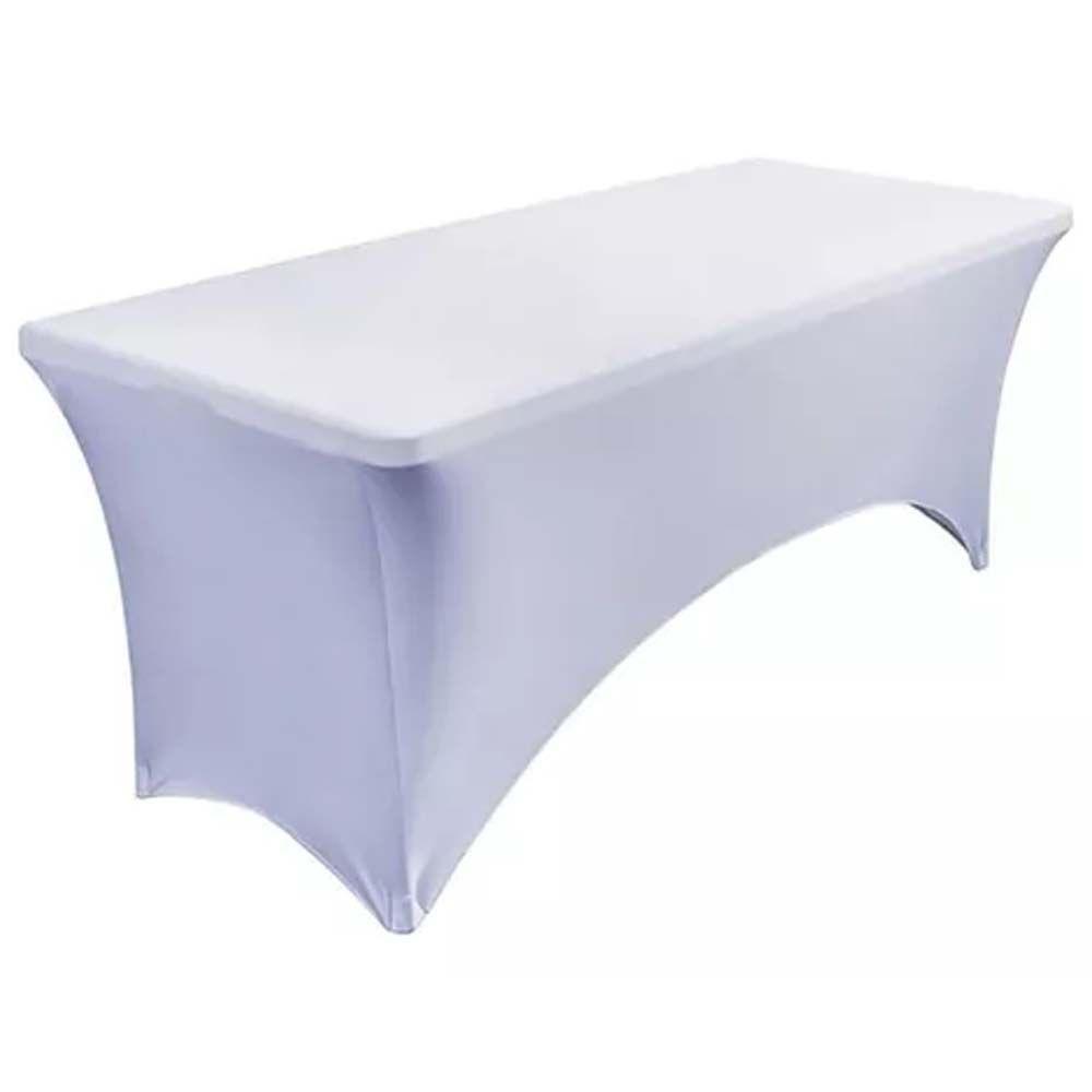 Mantel Forro En Spandex Para Mesa Plegable 1.80 Mts- Blanco-2