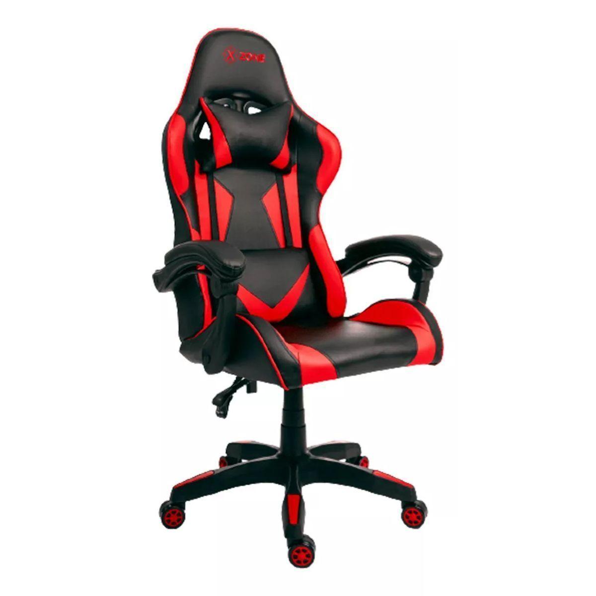 Silla Gamer Profesional Con Reposapies Y Base De Aluminio- ROJA-0