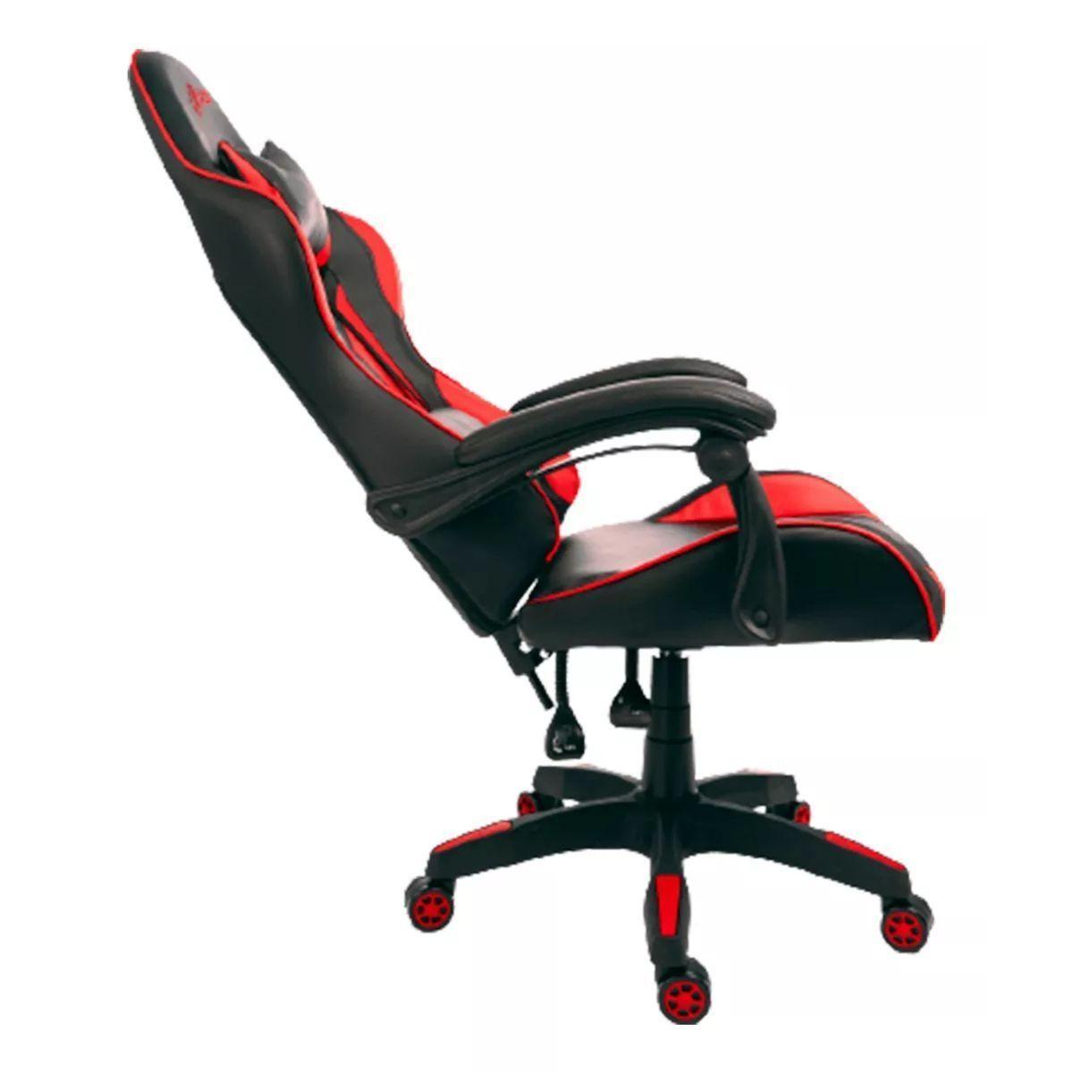 Silla Gamer Profesional Con Reposapies Y Base De Aluminio- ROJA-1