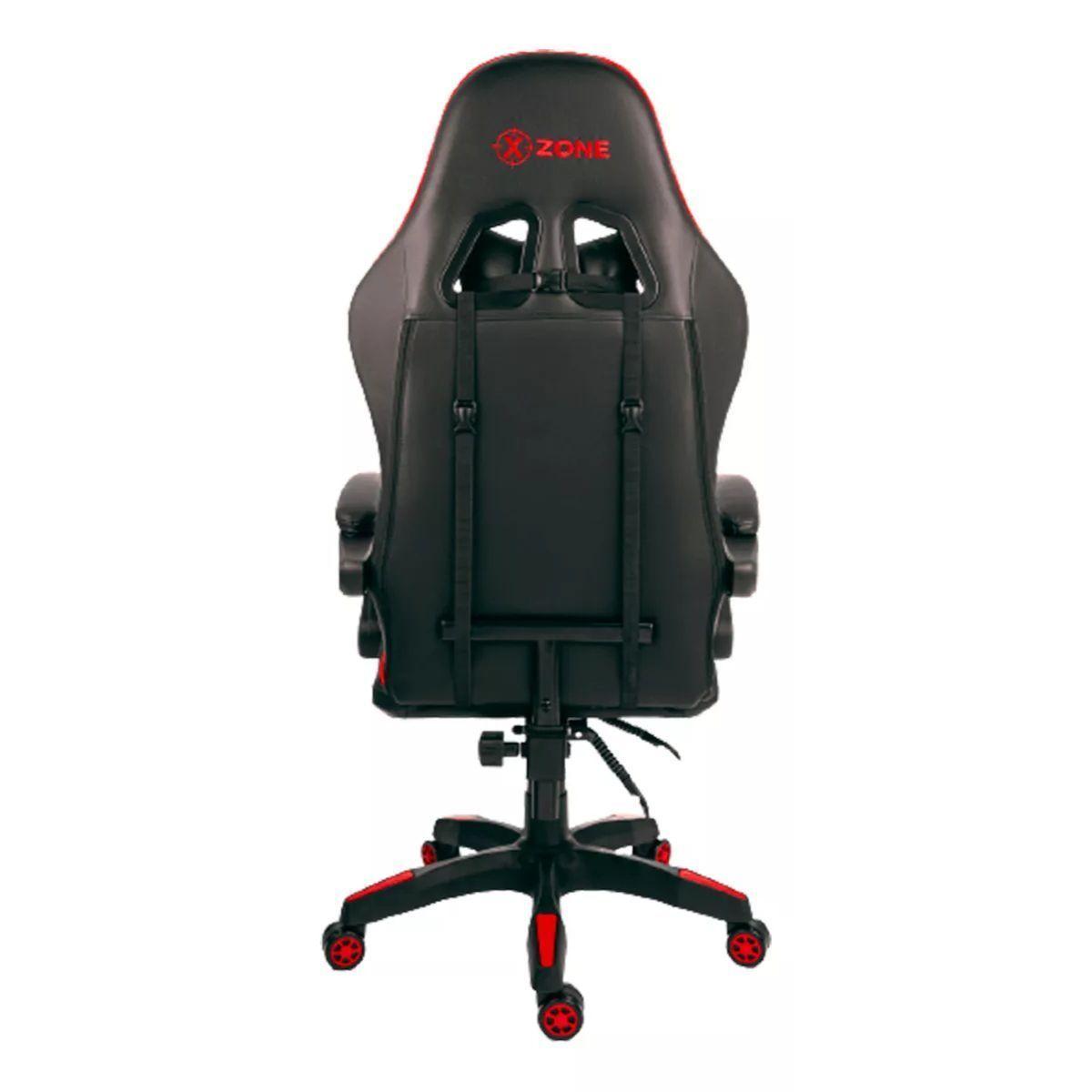 Silla Gamer Profesional Con Reposapies Y Base De Aluminio- ROJA-2