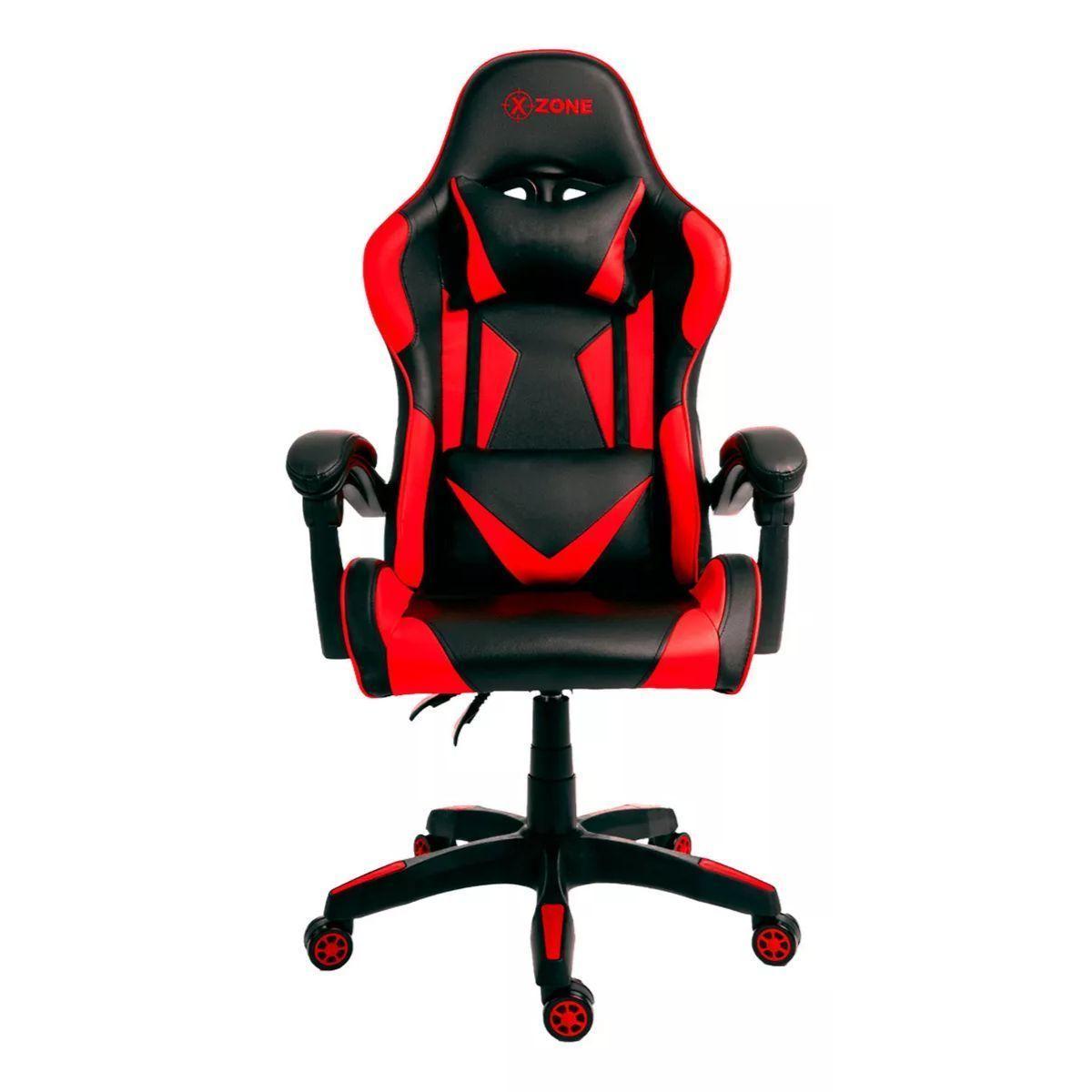 Silla Gamer Profesional Con Reposapies Y Base De Aluminio- ROJA-3