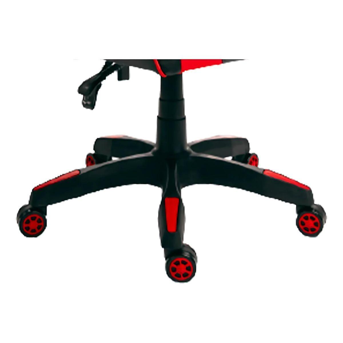 Silla Gamer Profesional Con Reposapies Y Base De Aluminio- ROJA-4