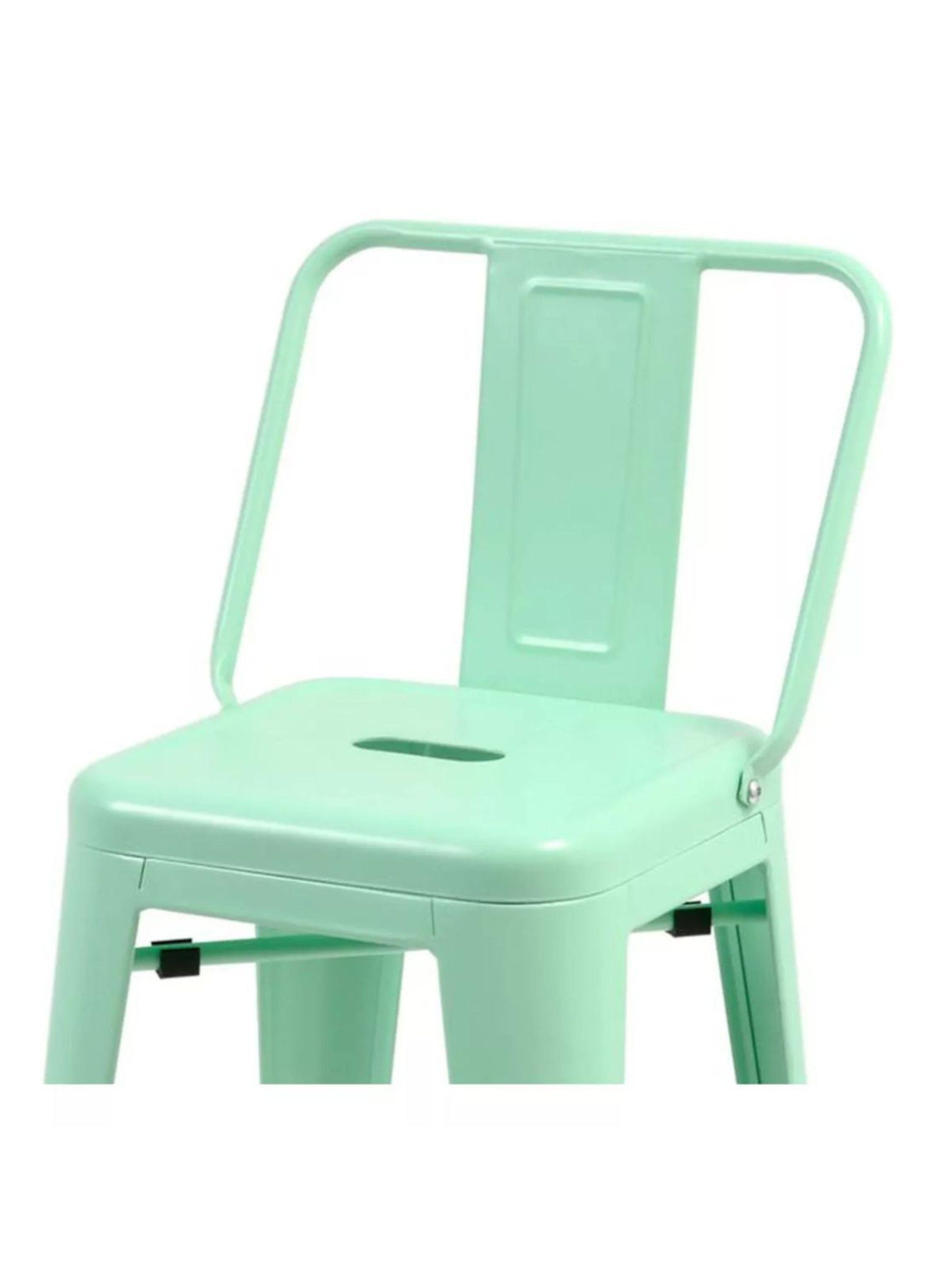 Pack 4 Pisos Taburetes Tolix, 77 Cm Respaldo Bajo- Menta-3