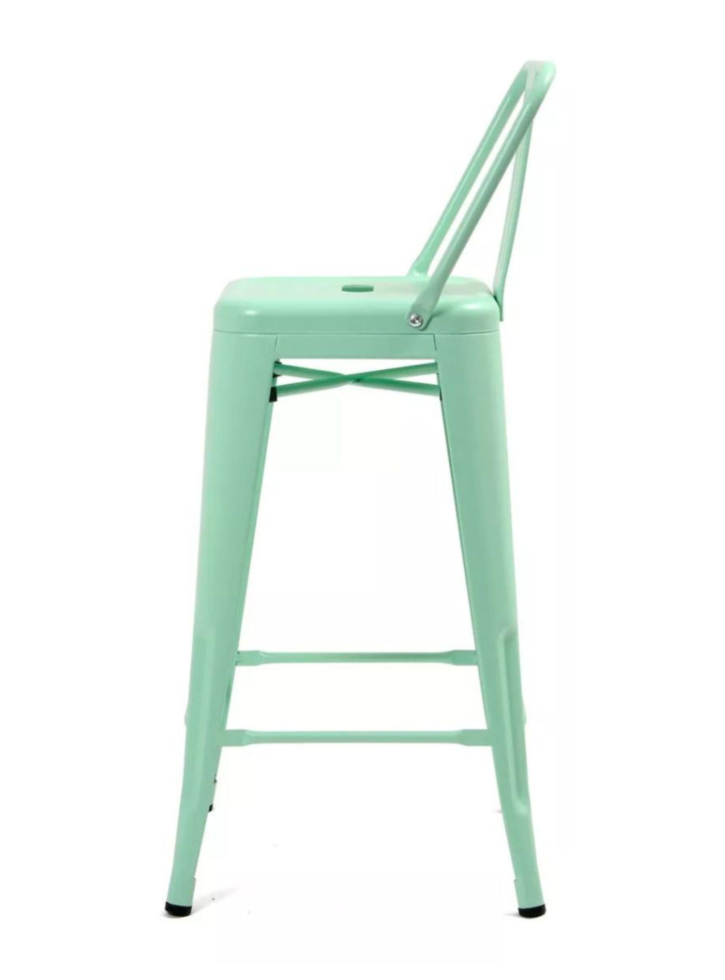 Pack 4 Pisos Taburetes Tolix, 77 Cm Respaldo Bajo- Menta-2
