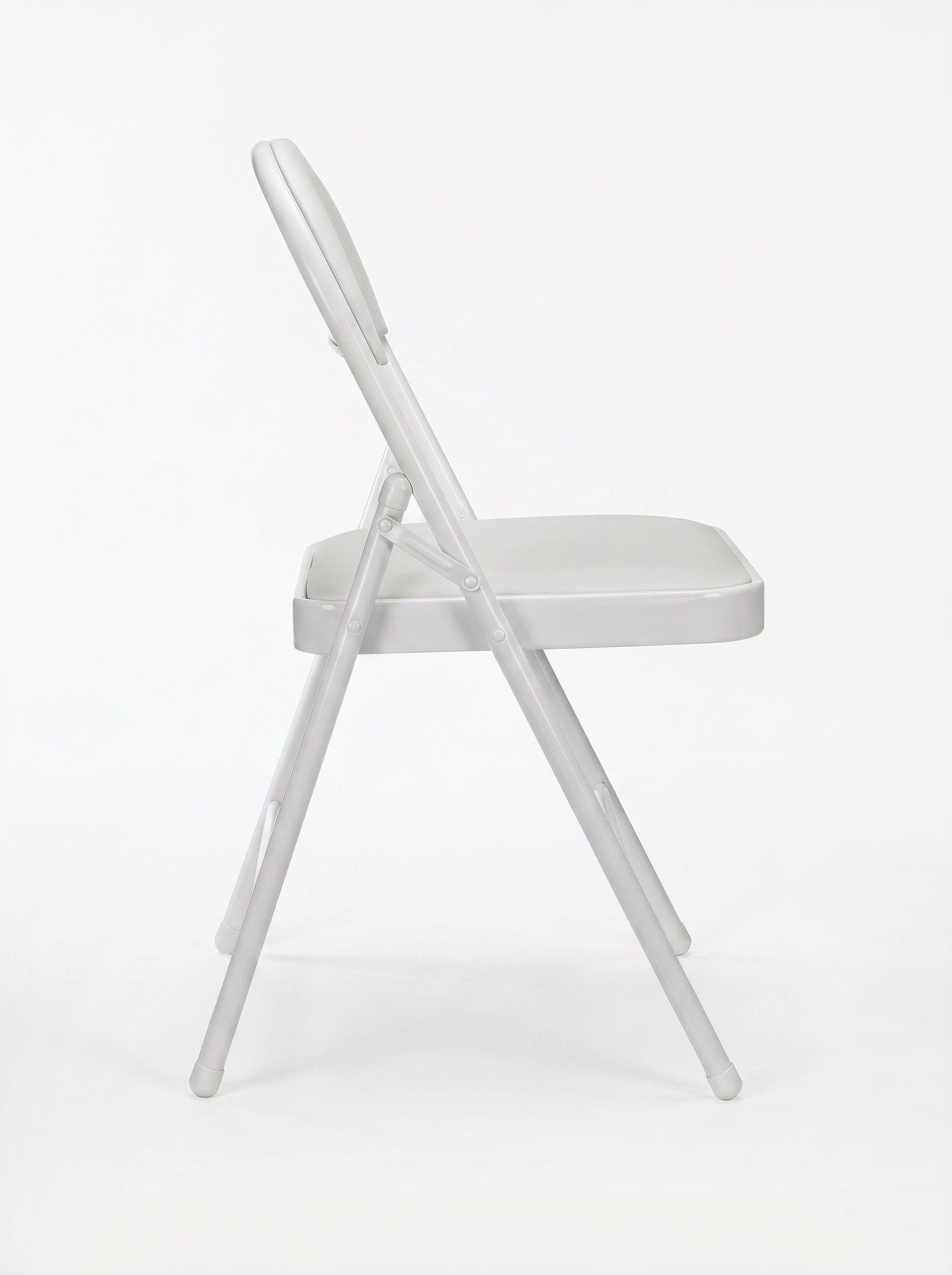 Silla Plegable Blanca Acolchada-2