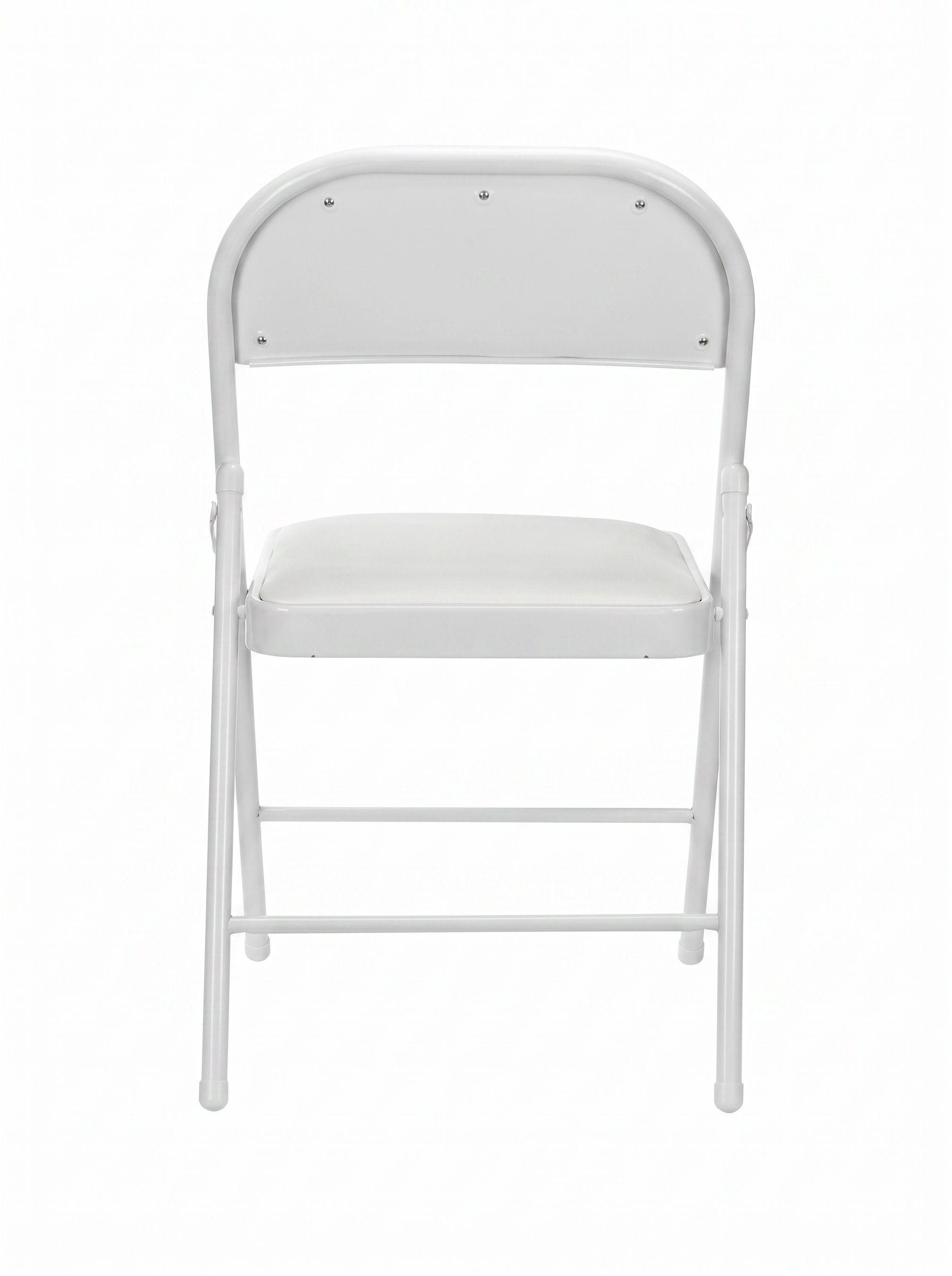 Silla Plegable Blanca Acolchada-3